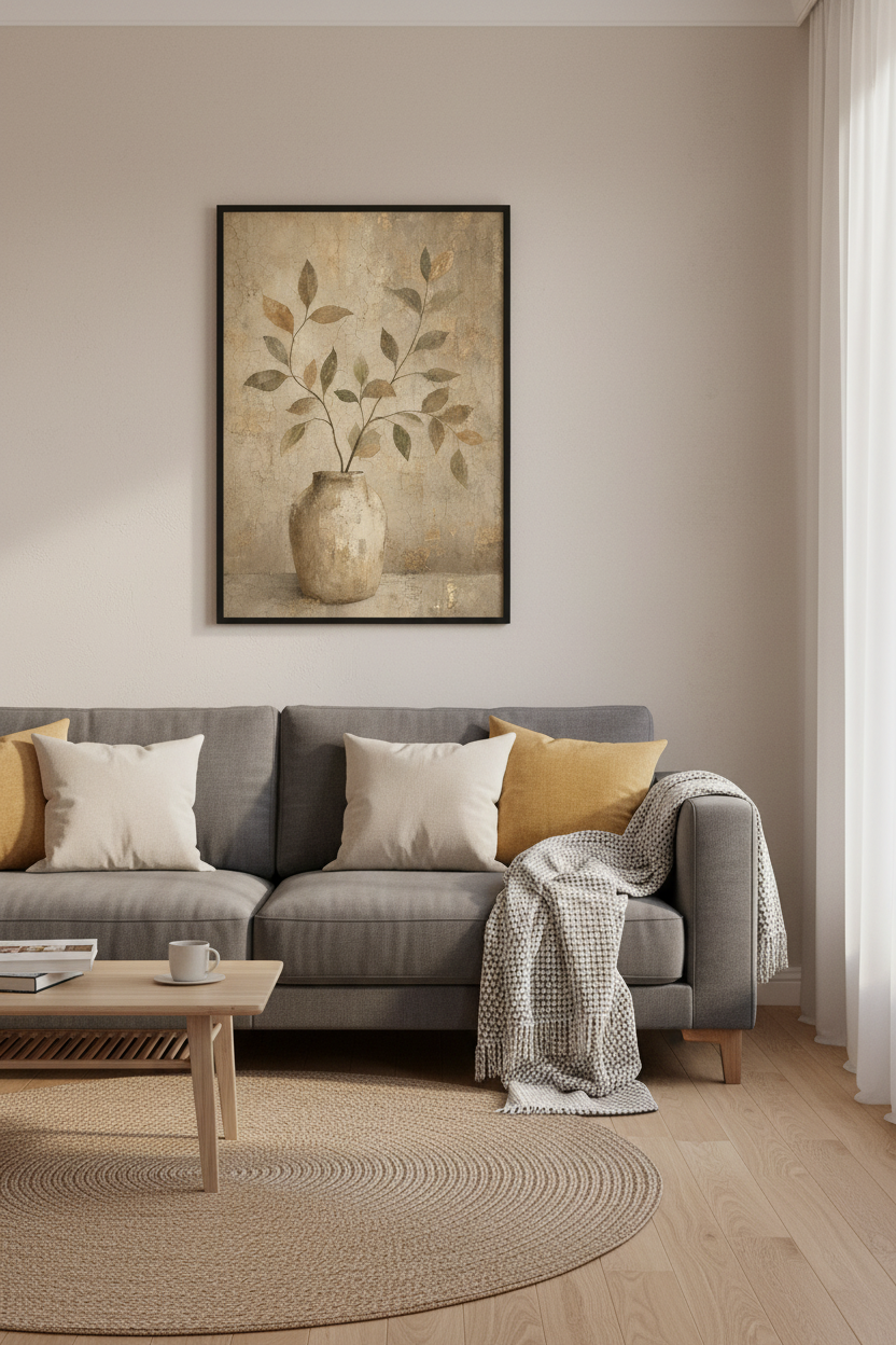 Rustic Botanical Vase Prints | Mediterranean Earthy Wall Art, Modern Farmhouse Decor