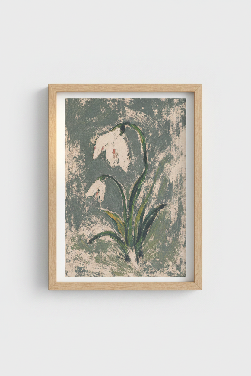 Botanical poster | Floral wall art print | Living room decor | Soft vibe