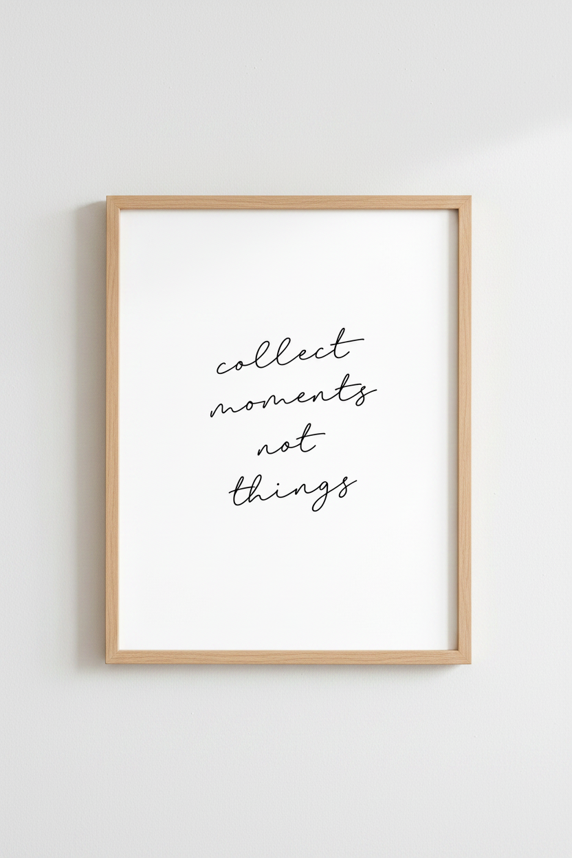 Collect Moments Not Things Wall Art Print | Bedroom Decor | Minimalist Poster