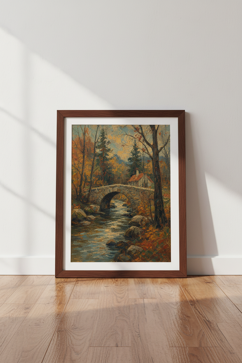 Autumn Wall Art | Painterly Landscape, Cozy Palette Decor | Living Room Poster