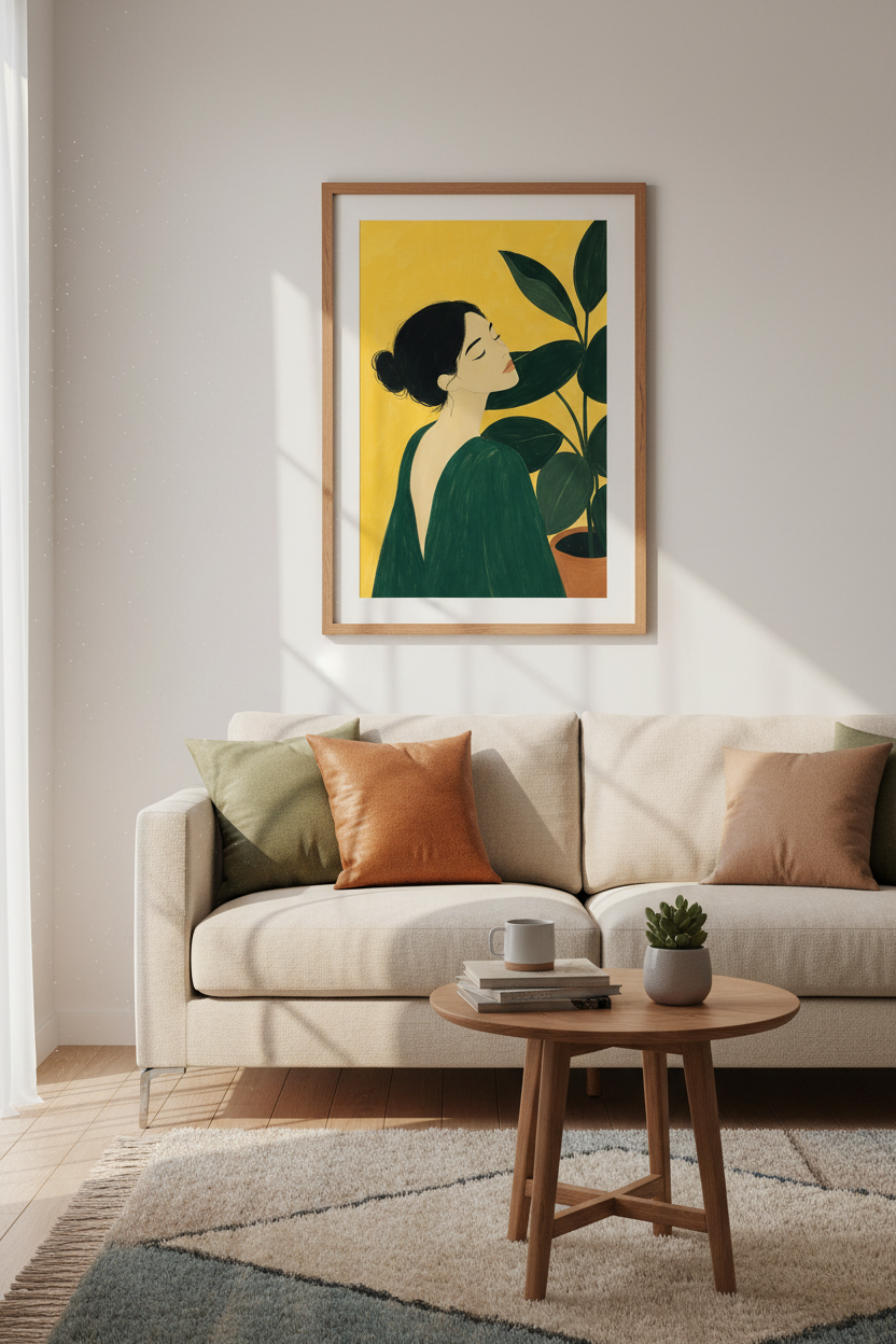 Modern Botanical Wall Art Print | Living Room Decor | Minimalist Poster
