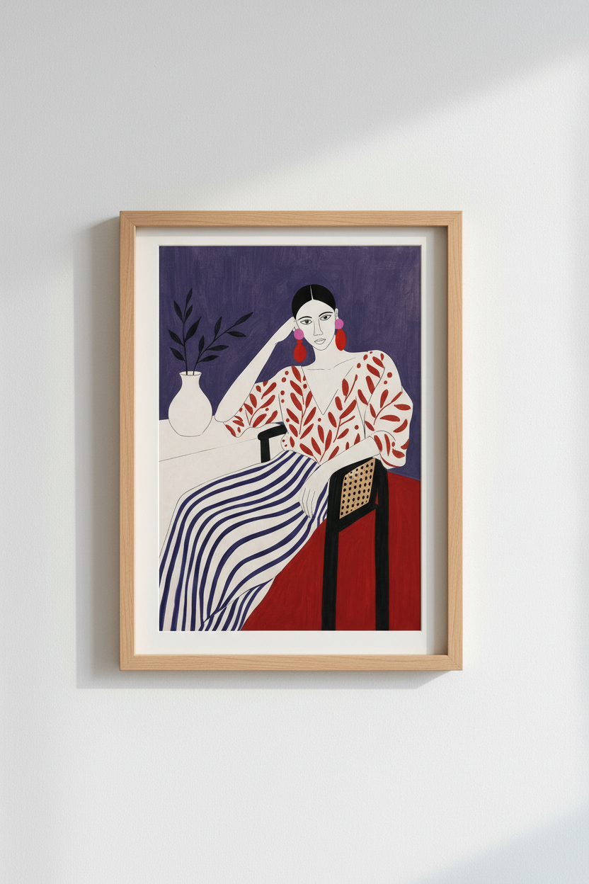 Modern Portrait Wall Art Print | Living Room Decor | Bold Abstract Poster