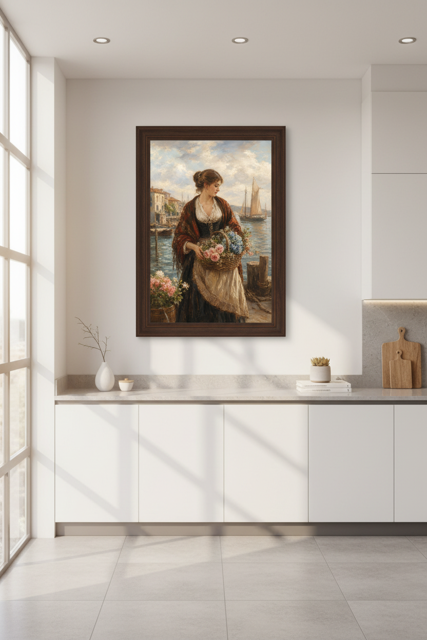 Coastal Portrait | Impressionist Seascape, Soft Pastels, Living Room Decor