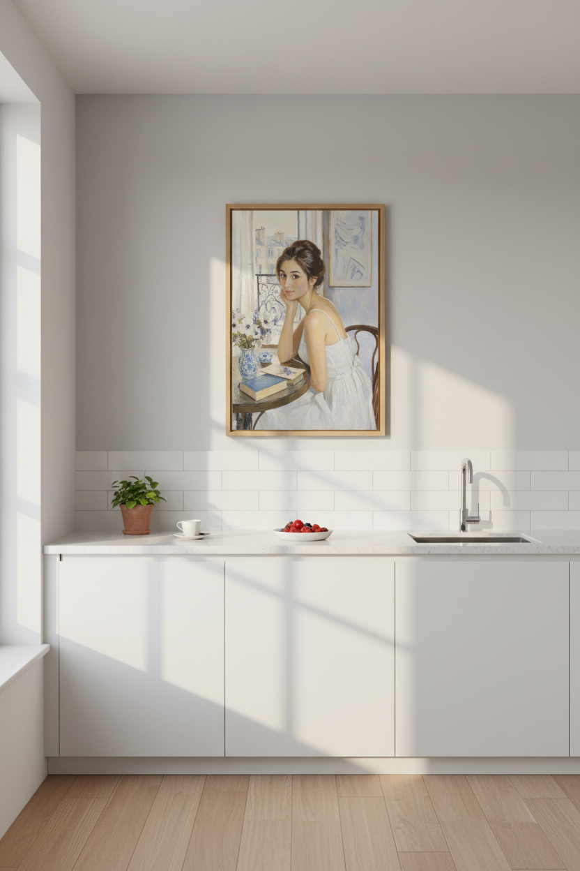 Romantic portrait | Soft pastels, Parisian vibe | Living room decor