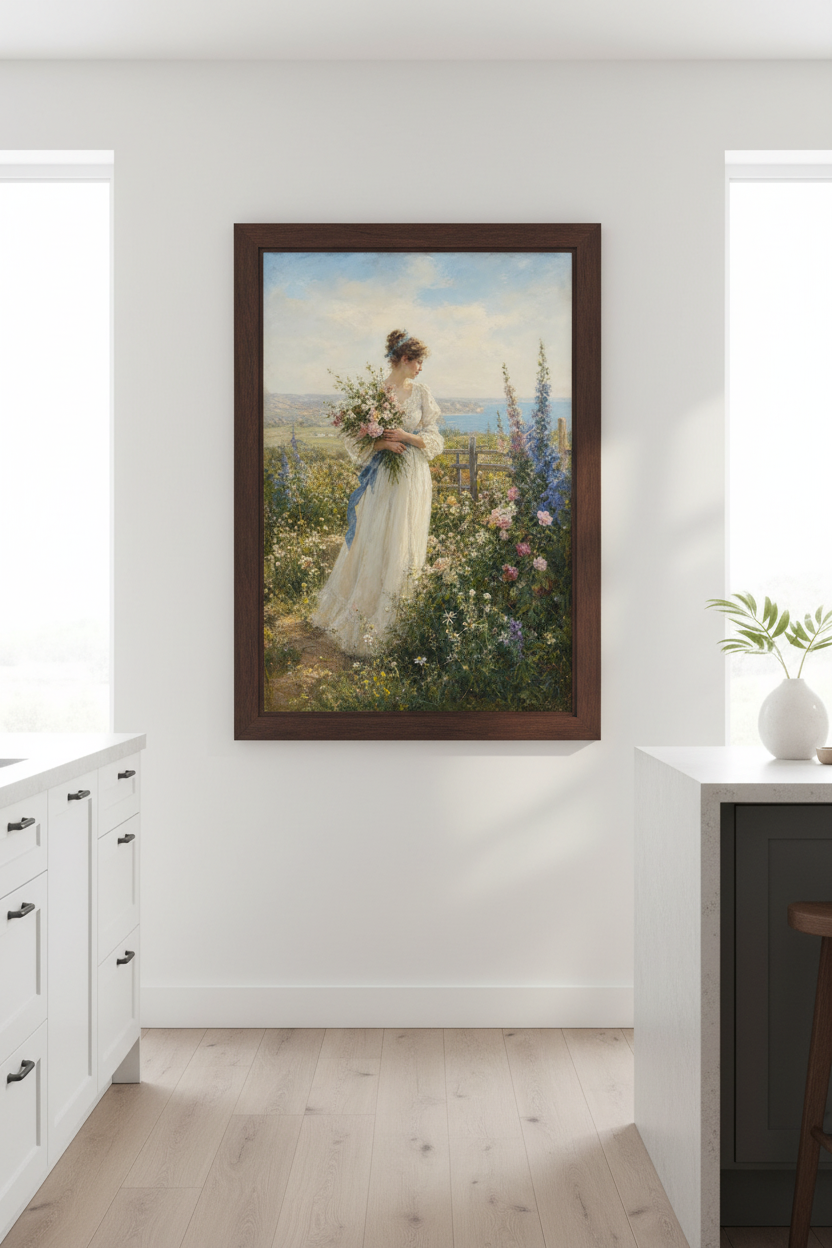 Romantic Floral Art | Impressionist Tones, Living Room Decor