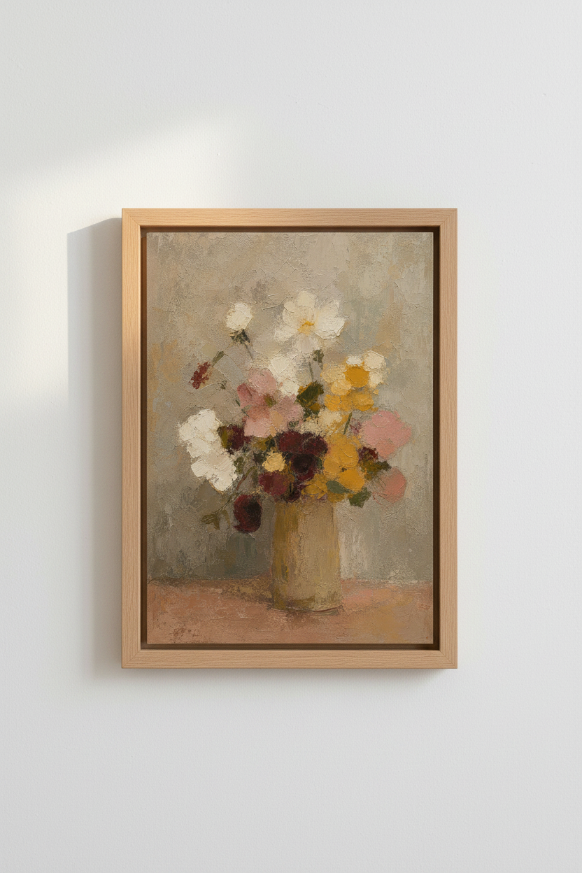 Impressionist Floral Wall Art Print | Living Room Decor | Rustic Poster