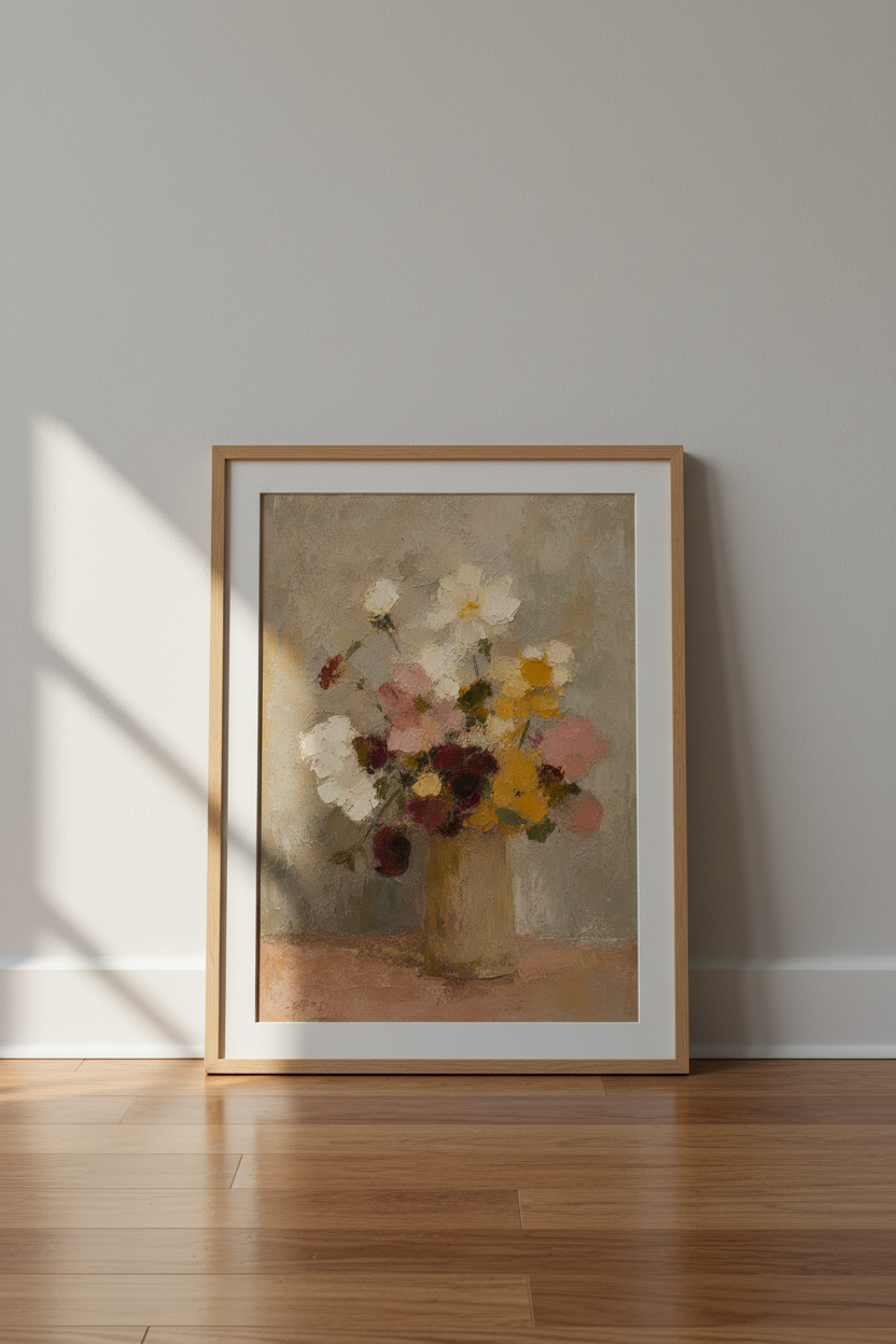 Impressionist Floral Wall Art Print | Living Room Decor | Rustic Poster