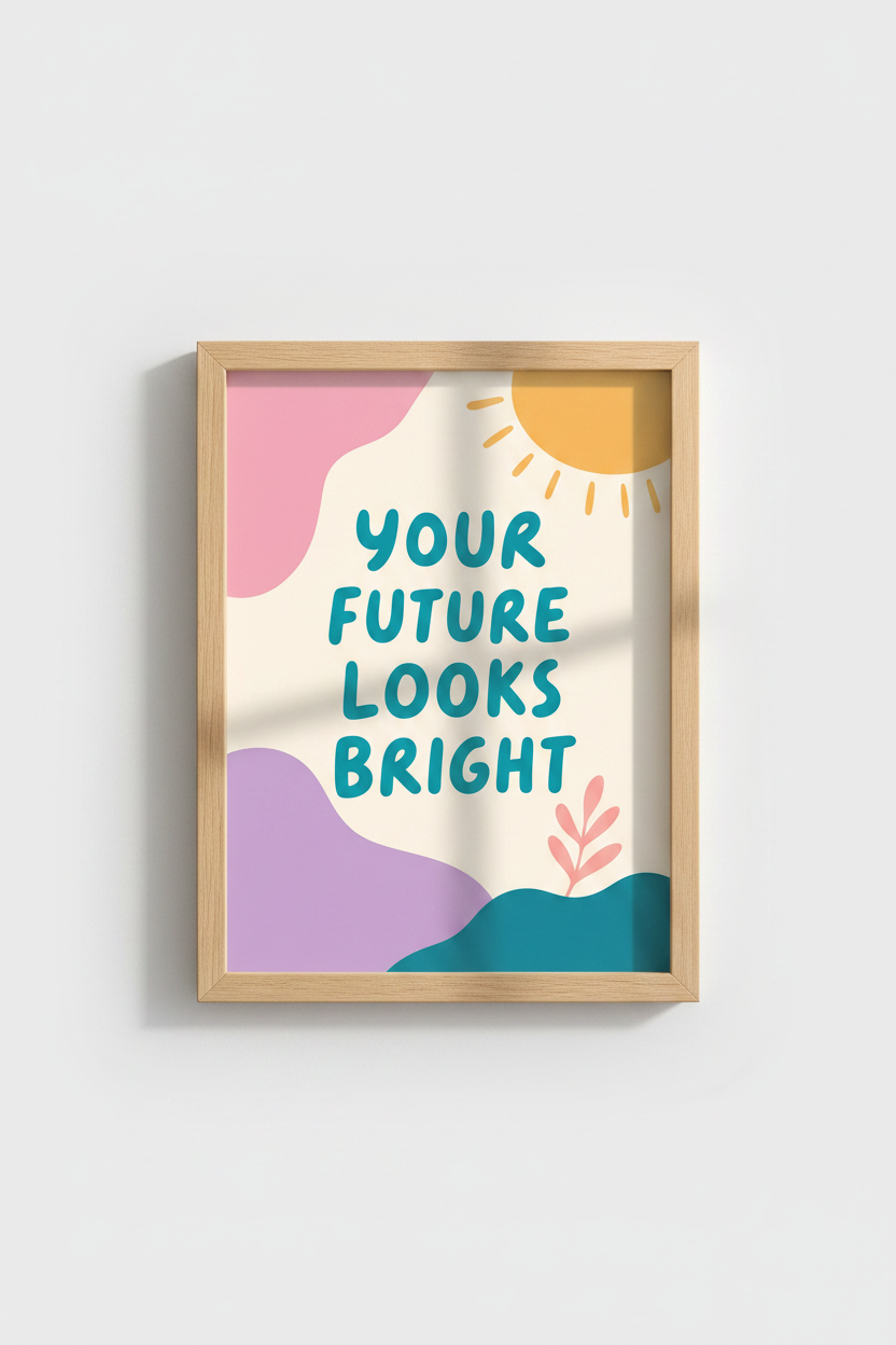 Colorful Nursery Art Print | Pastel Sun Quote Poster, Playroom Wall Decor