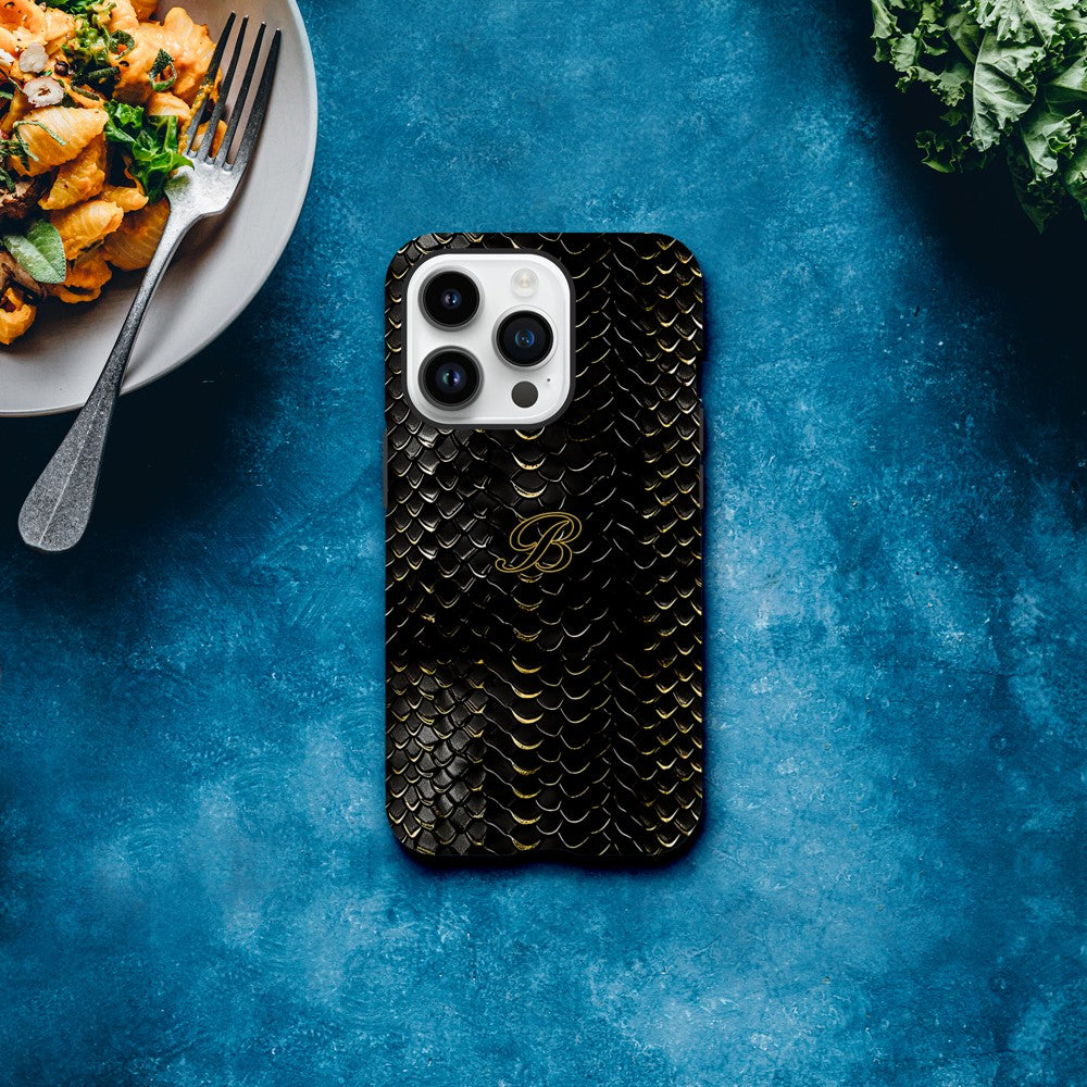 Luxury Dragon Scale Phone Case - iPhone 16, 15 Pro, Samsung S23 | Golden 3D Design iPhone 14 Pro