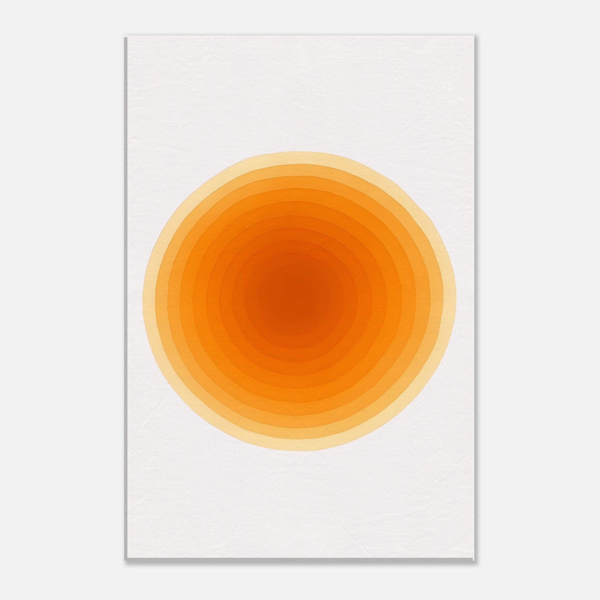 Solar Bloom - Radiant Orange Canvas - Abstract Watercolor Spiral Art Print - Slim Canvas - Wall Art 40x60 cm 16x24″