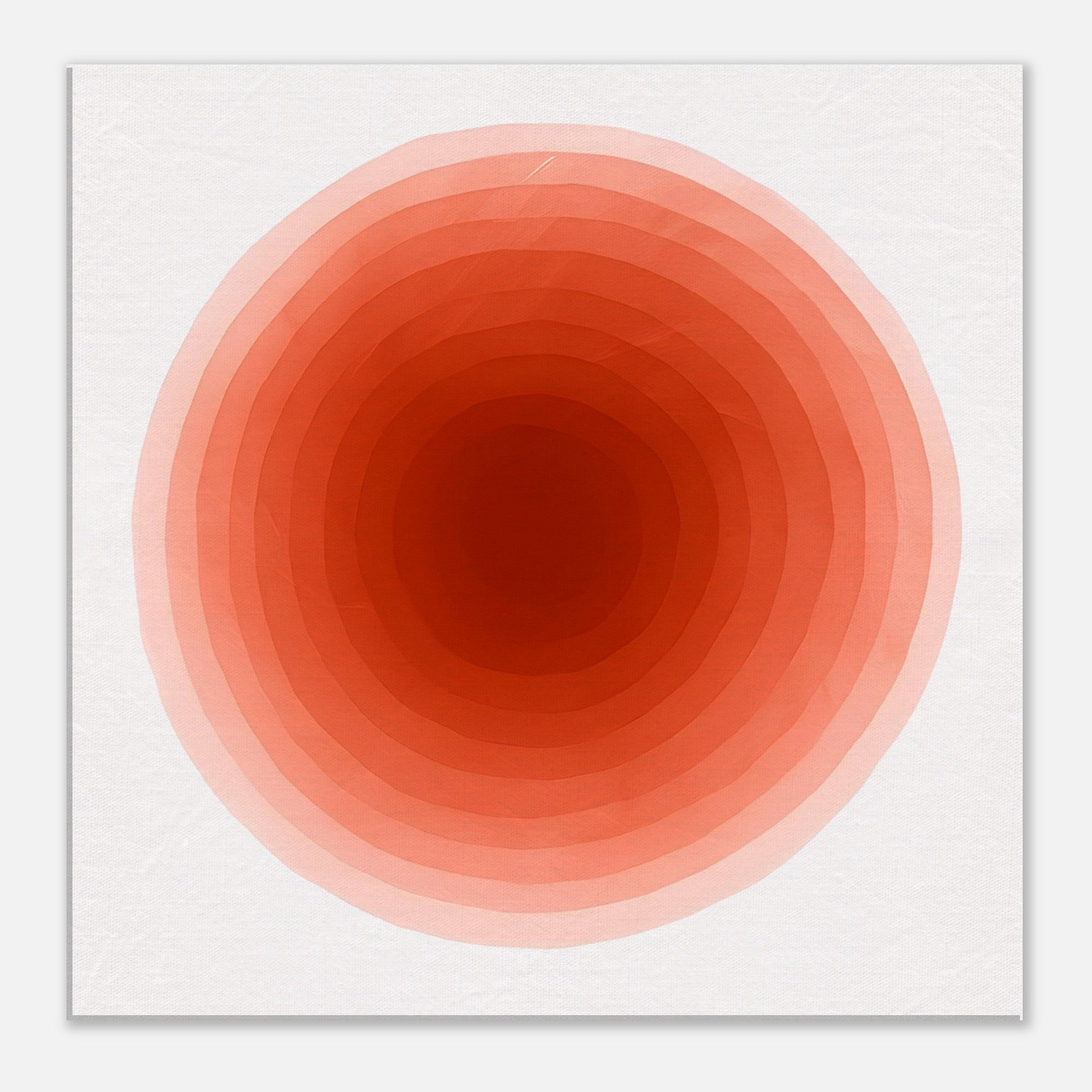 Crimson Pulse – Abstract Red Watercolor Circle Print - Slim Canvas - Wall Art 60x60 cm 24x24″
