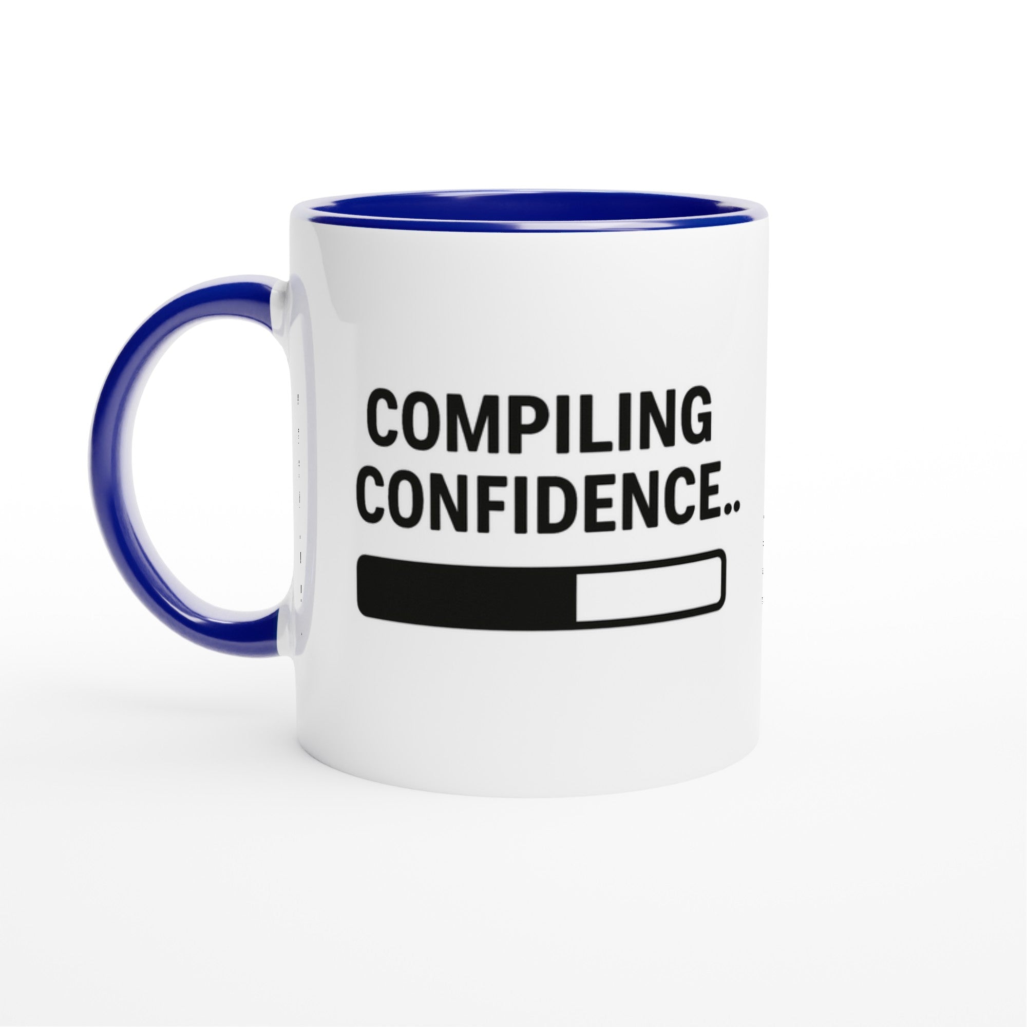 Compiling Confidence Mug - Fun Gift for Young Coders & Tech Wizards - Dishwasher Safe Ceramic 11oz Ceramic Blue