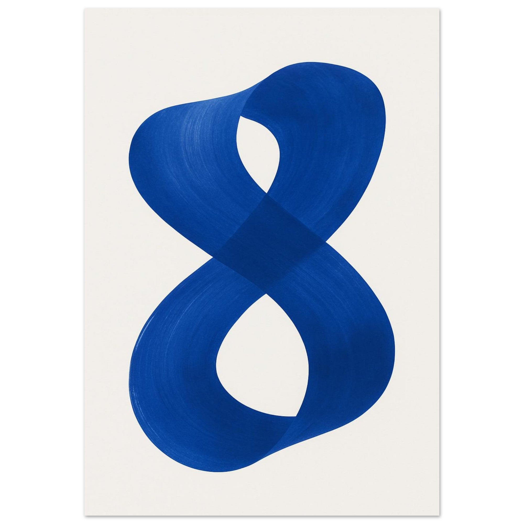 Infinity Abstract Brushstroke Art Print - Modern Minimalist Poster in Pink, Blue, Ochre, Black 70x100 cm 28x40″ Blue