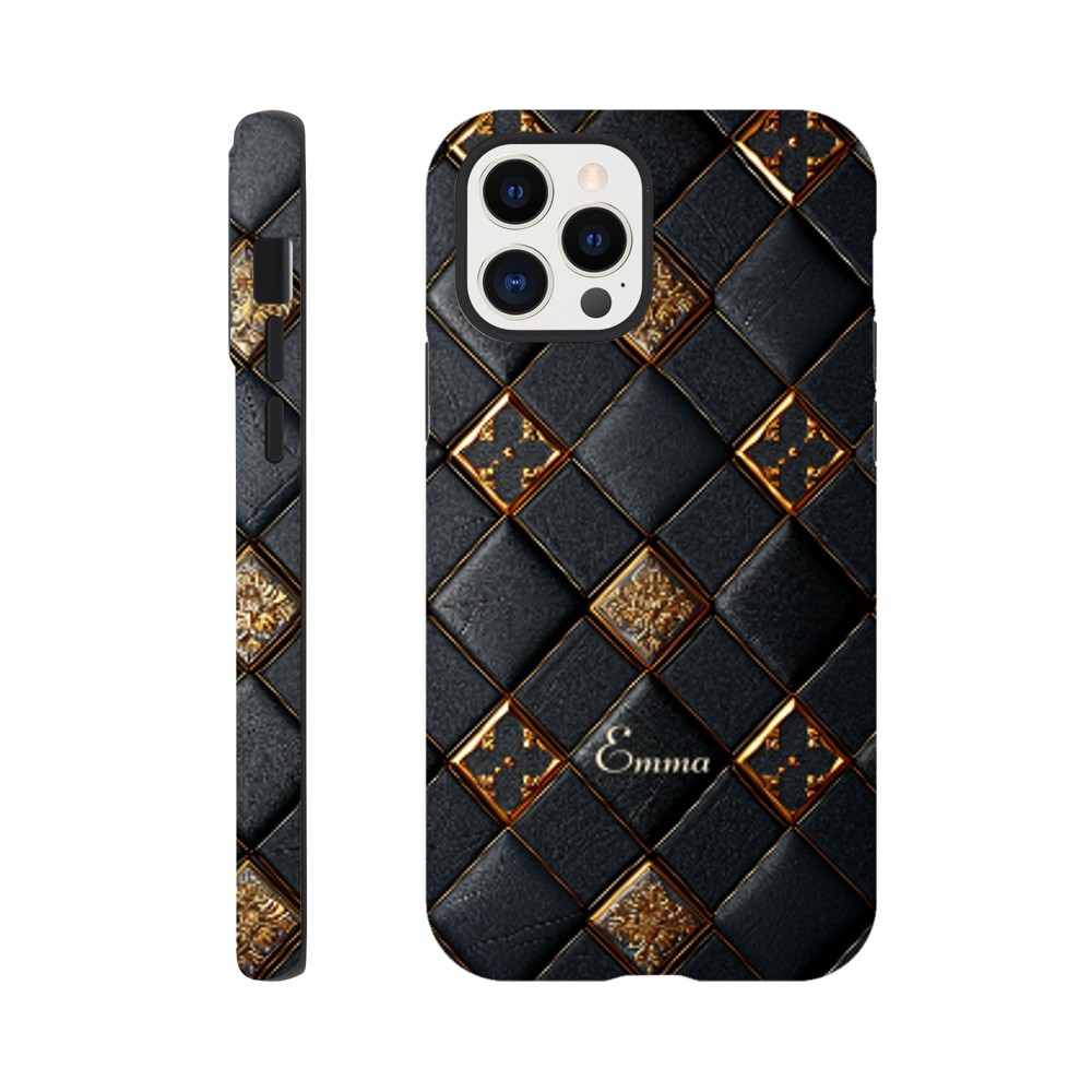 Personalized iPhone 16 and 15 Pro Max Cover,Luxury Checkers Pattern Tough Case,Custom Design,iPhone 16,15,14,13,12,11 iPhone 12 Pro