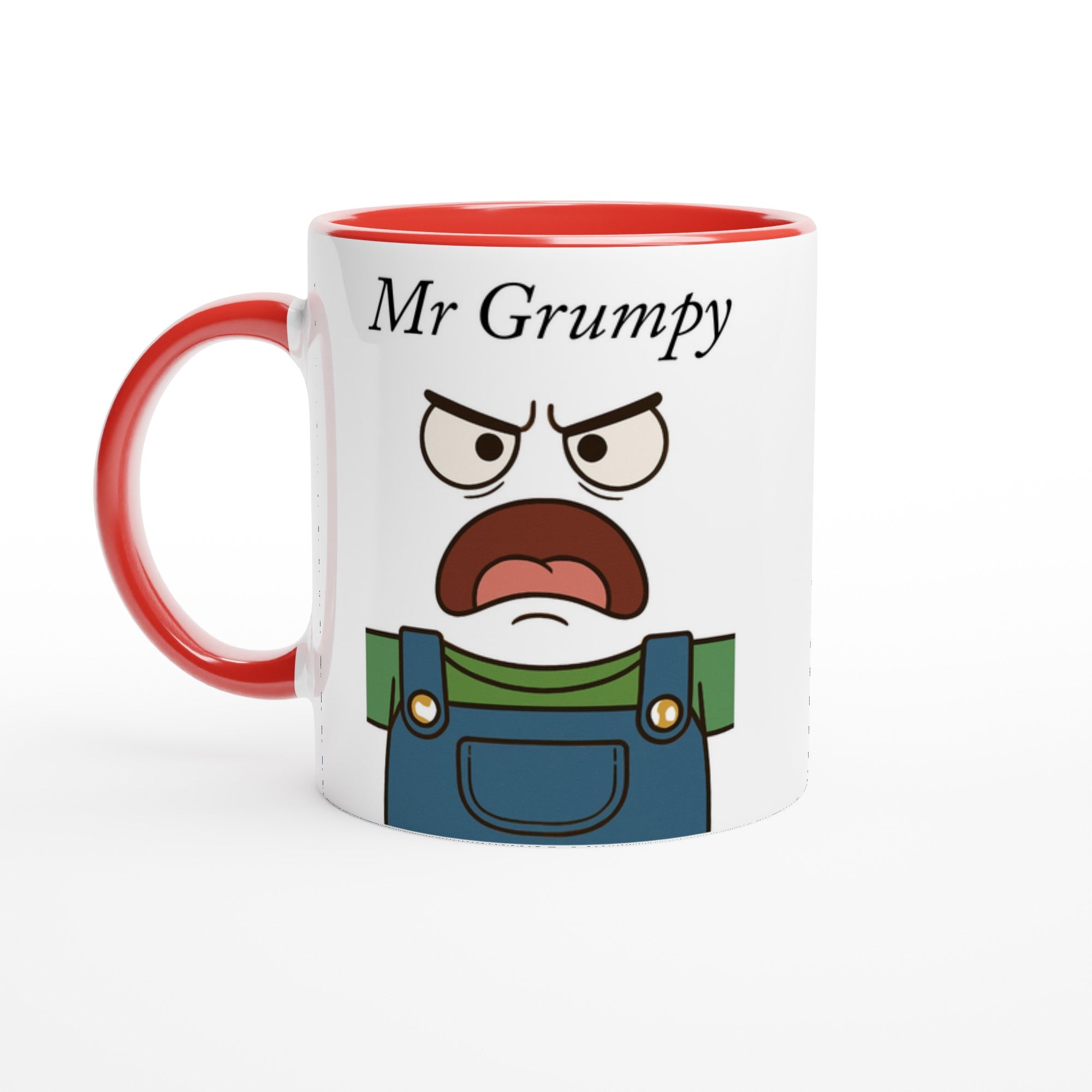 Mr Grumpy Mug - Fun 11oz Ceramic Coffee Cup - Perfect Gift for Dad, Friends & Co-workers Ceramic Red