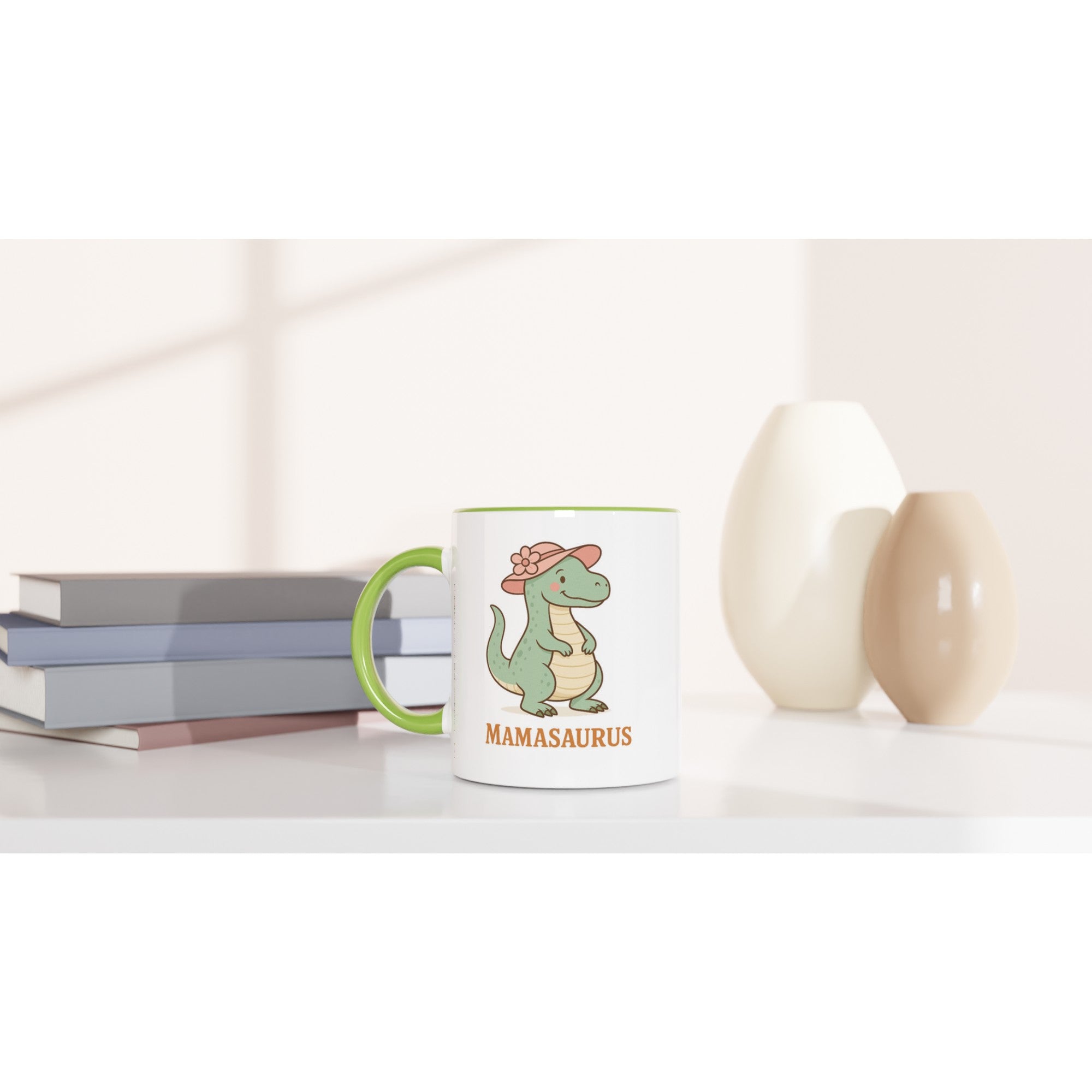 Mamasaurus Mug - Cute Dinosaur Coffee Cup - Perfect Gift for Moms