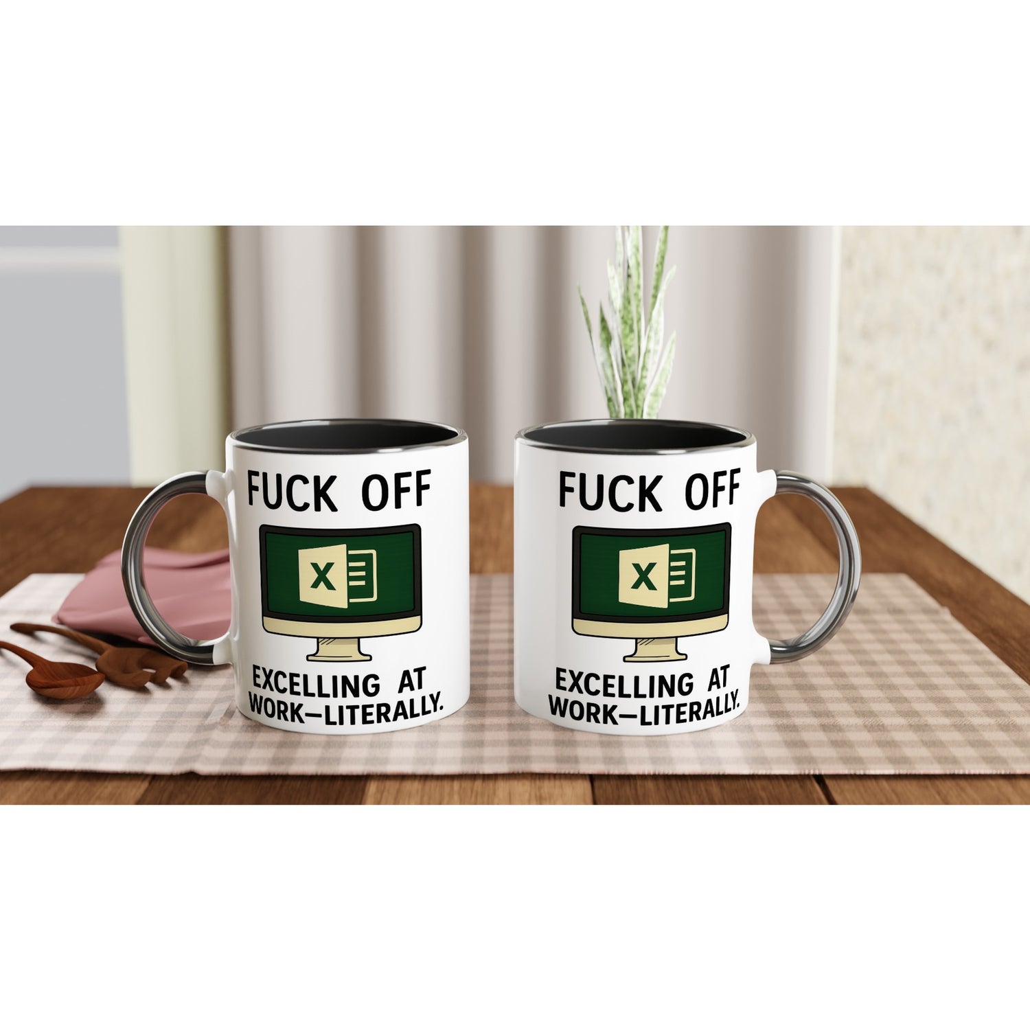 F*ck Off - Excelling at Work - Literally. Mug – Excel Spreadsheet Gift, Office Humor, 11oz, Funny Accountant, PM or Data Analyst Coffee Cup