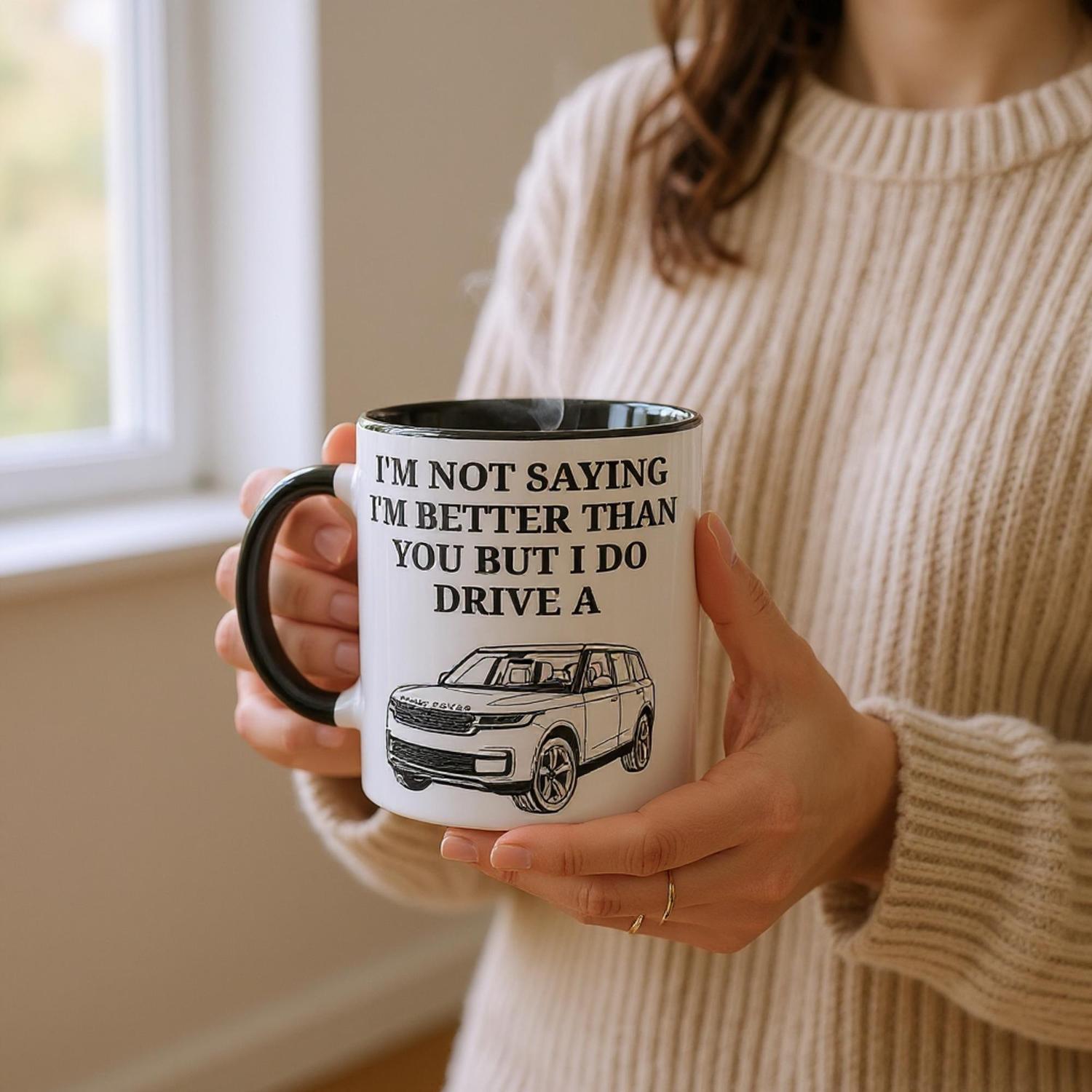 Funny Range Rover Mug – 11oz Luxury Car Driver Gift, Bold Statement Coffee Cup, Land Rover, Range Rover Gen 3 Lover Gift for Him or Her