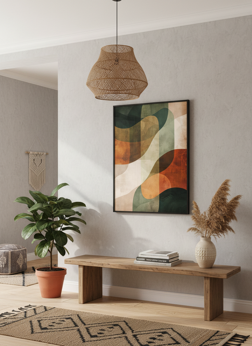 Autumn Currents - Earth-Tone Abstract Flow Art Print