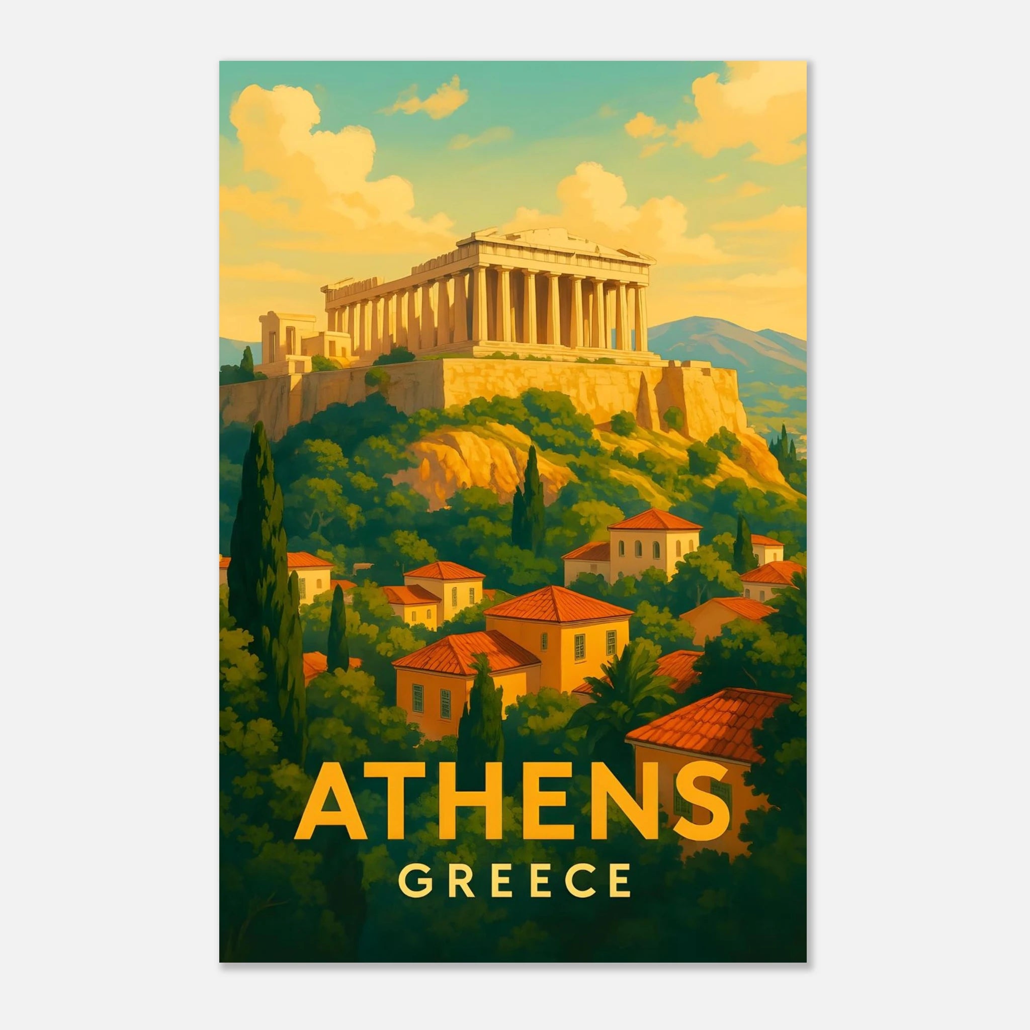 Athens Greece Travel Poster 28x43 cm XL (11x17″)