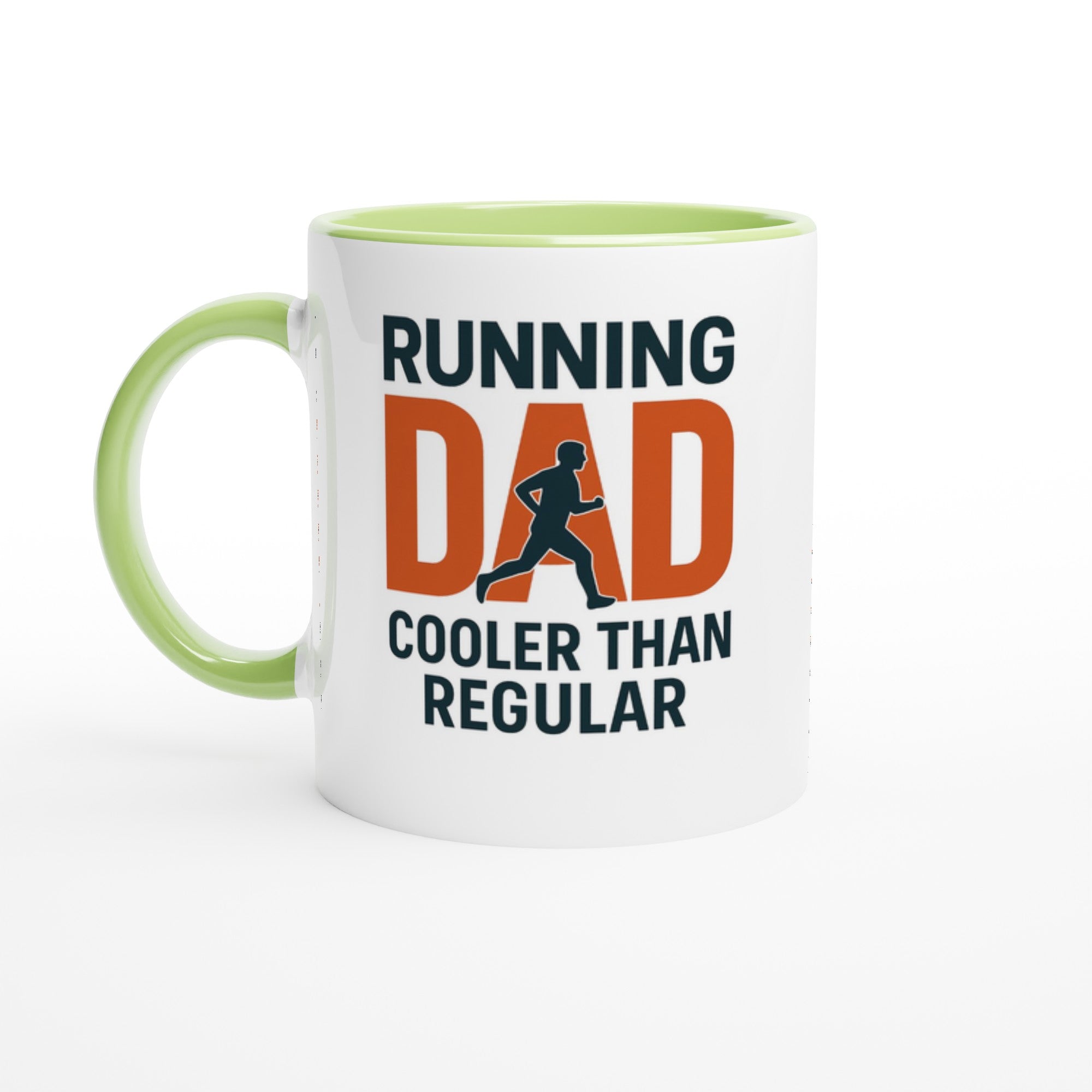 Running Dad Mug - Cooler than Regular Dad | 11oz Gift for Marathon Runners Ceramic Green