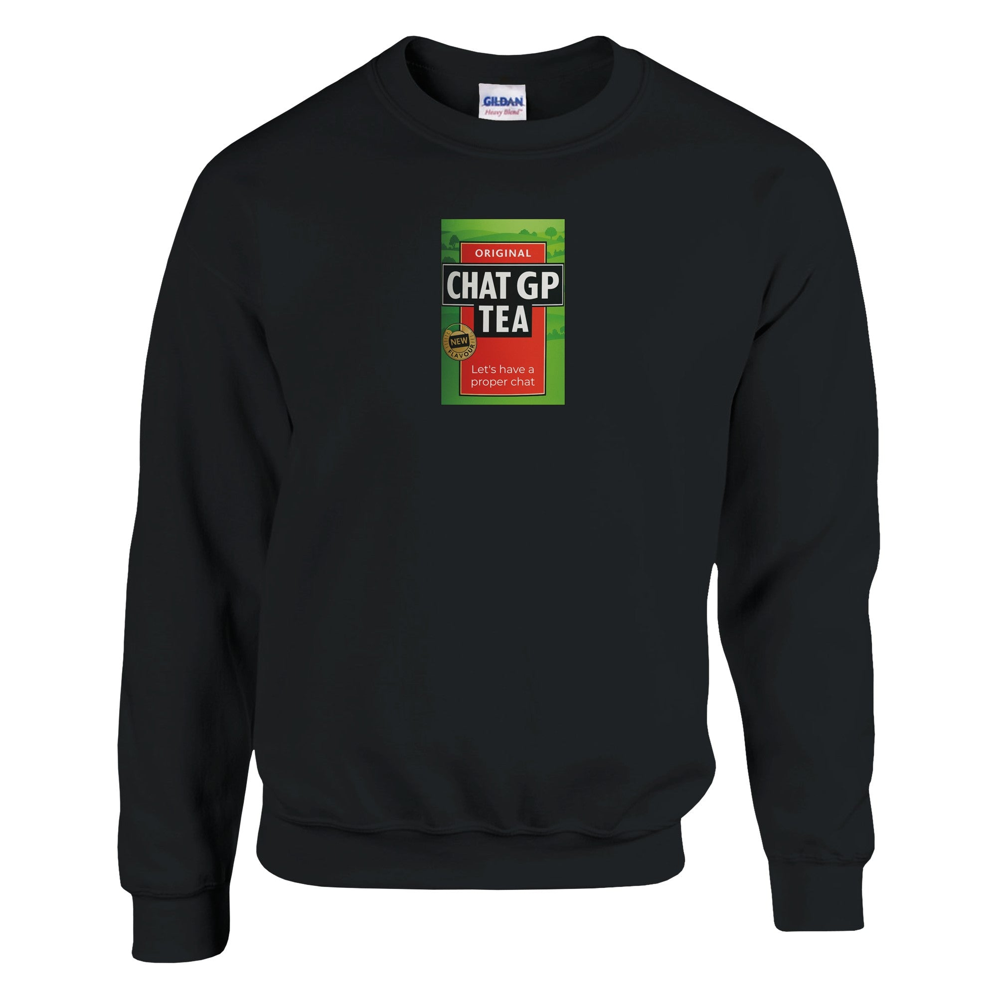 Chat GP Tea Sweatshirt - Humorous gift for Tea Lovers & ChatGPT AI Fans - Unisex Crewneck Sweatshirt