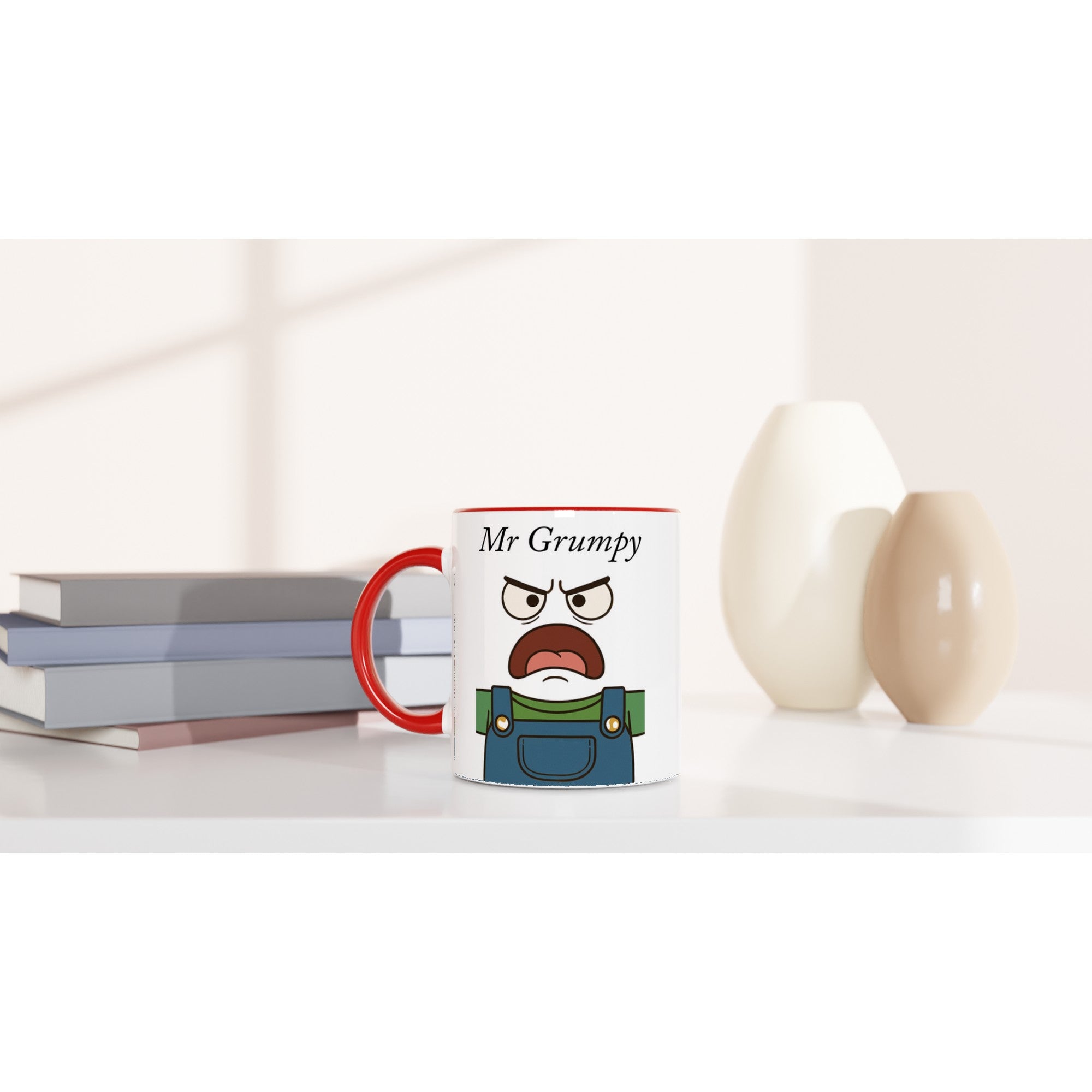 Mr Grumpy Mug - Fun 11oz Ceramic Coffee Cup - Perfect Gift for Dad, Friends & Co-workers