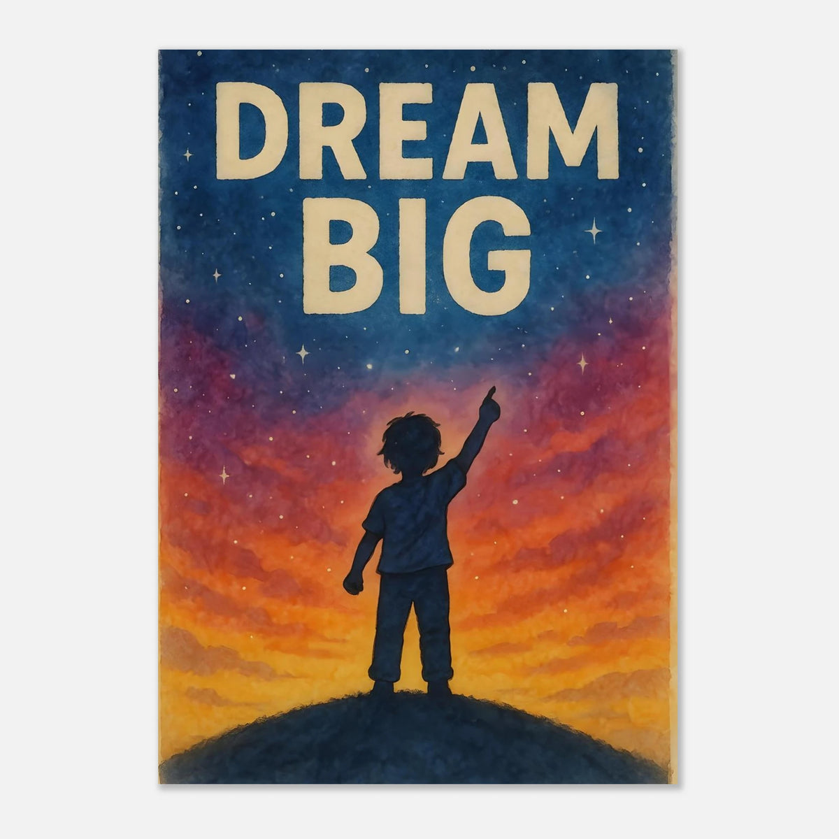 Dream Big Poster - Motivational Art - Kids Room Wall Art - Growth Mindset Art | Wall Art | Printable Poster | Home Decor | Minimalist Print 21x29.7 cm 8x12"