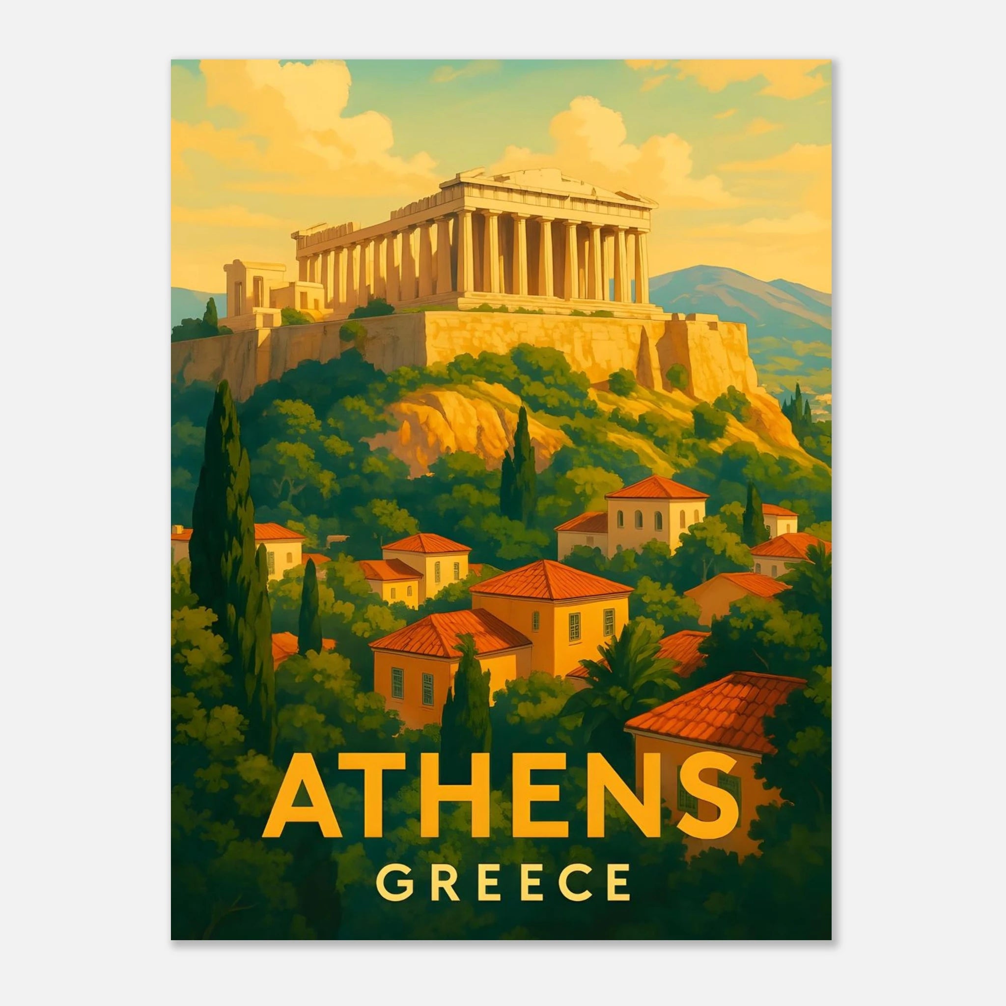 Athens Greece Travel Poster 60x80 cm 24x32″