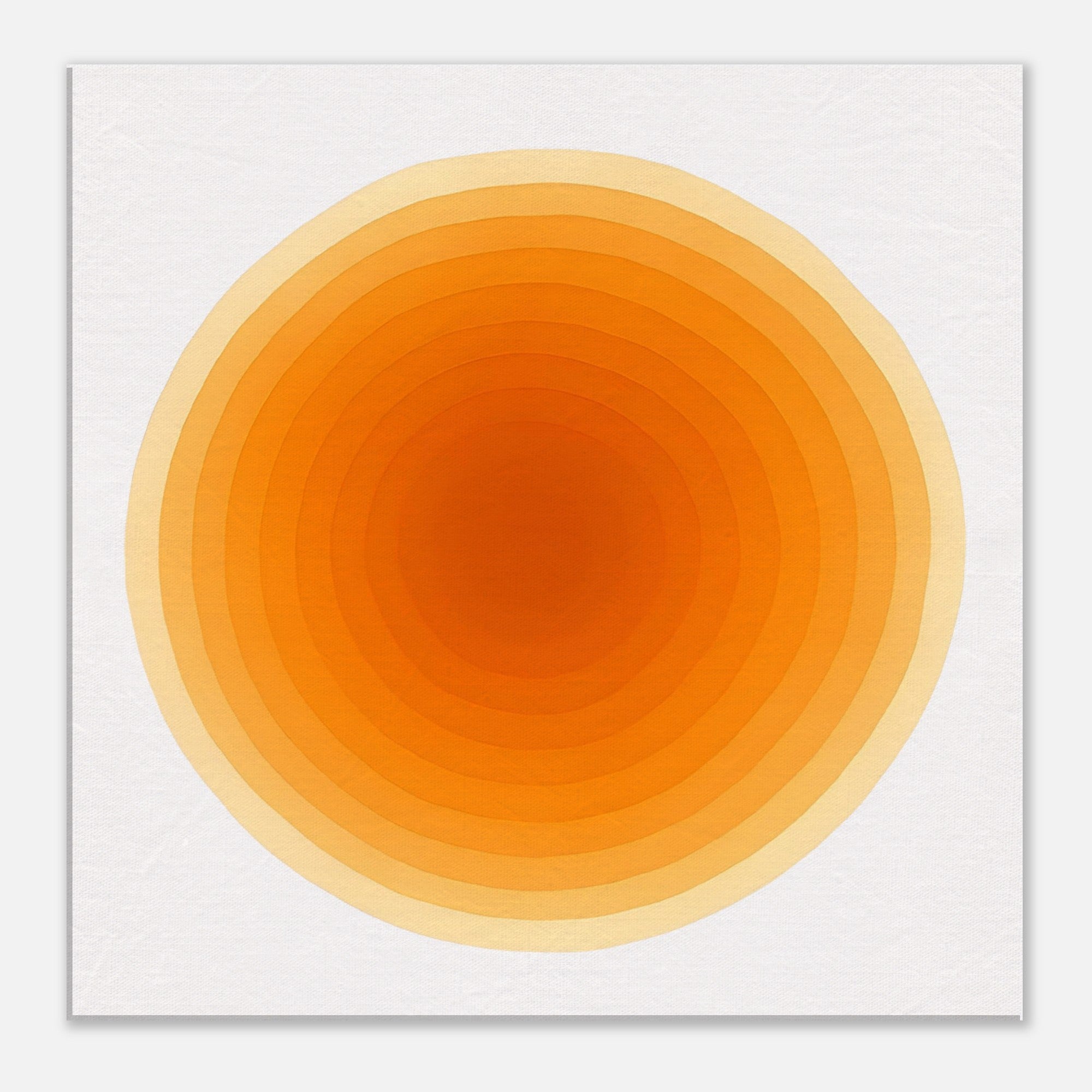 Solar Bloom - Radiant Orange Canvas - Abstract Watercolor Spiral Art Print - Slim Canvas - Wall Art 60x60 cm 24x24″