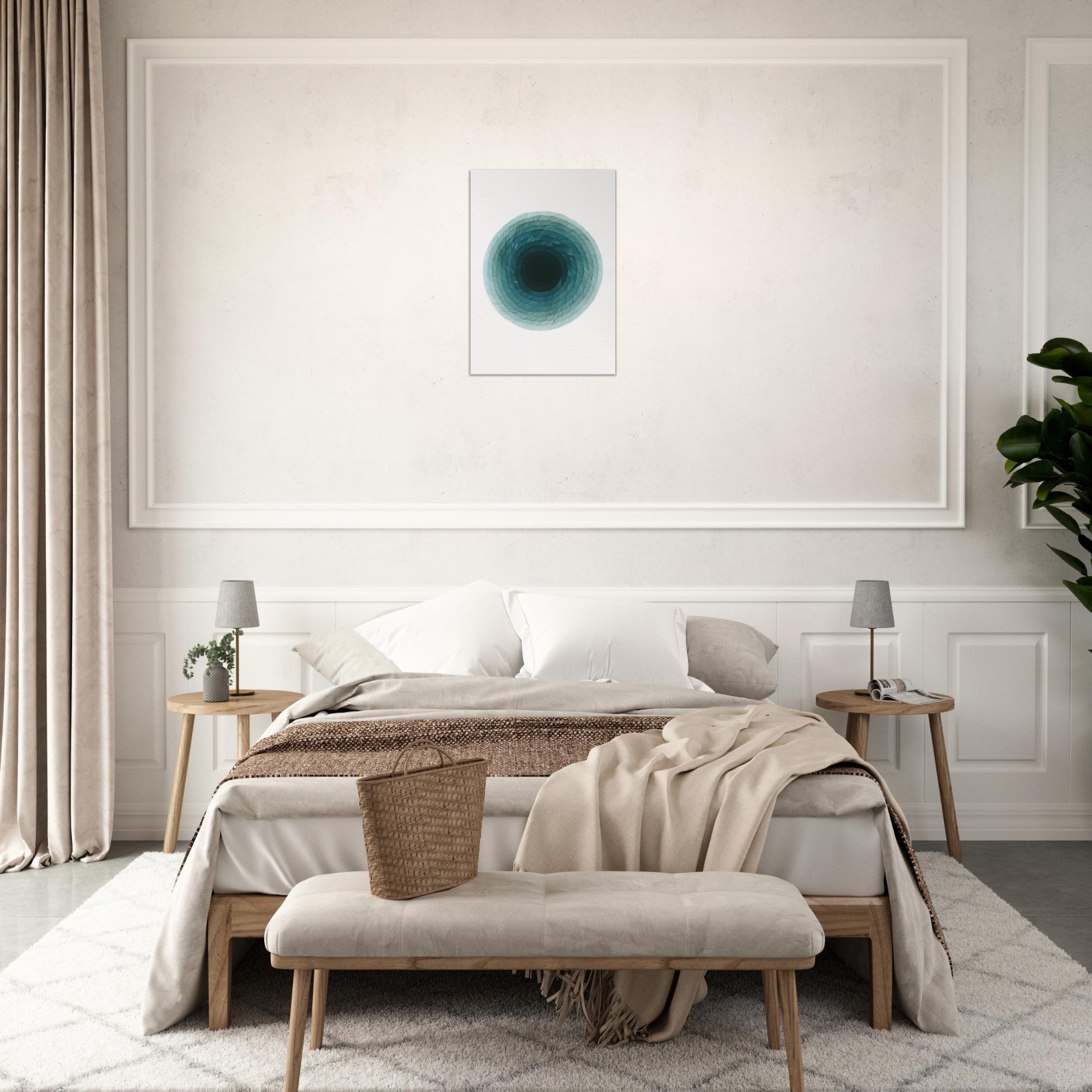 Deep Tranquility Canvas – Abstract Watercolor Spiral Art Print - Slim Canvas - Wall Art
