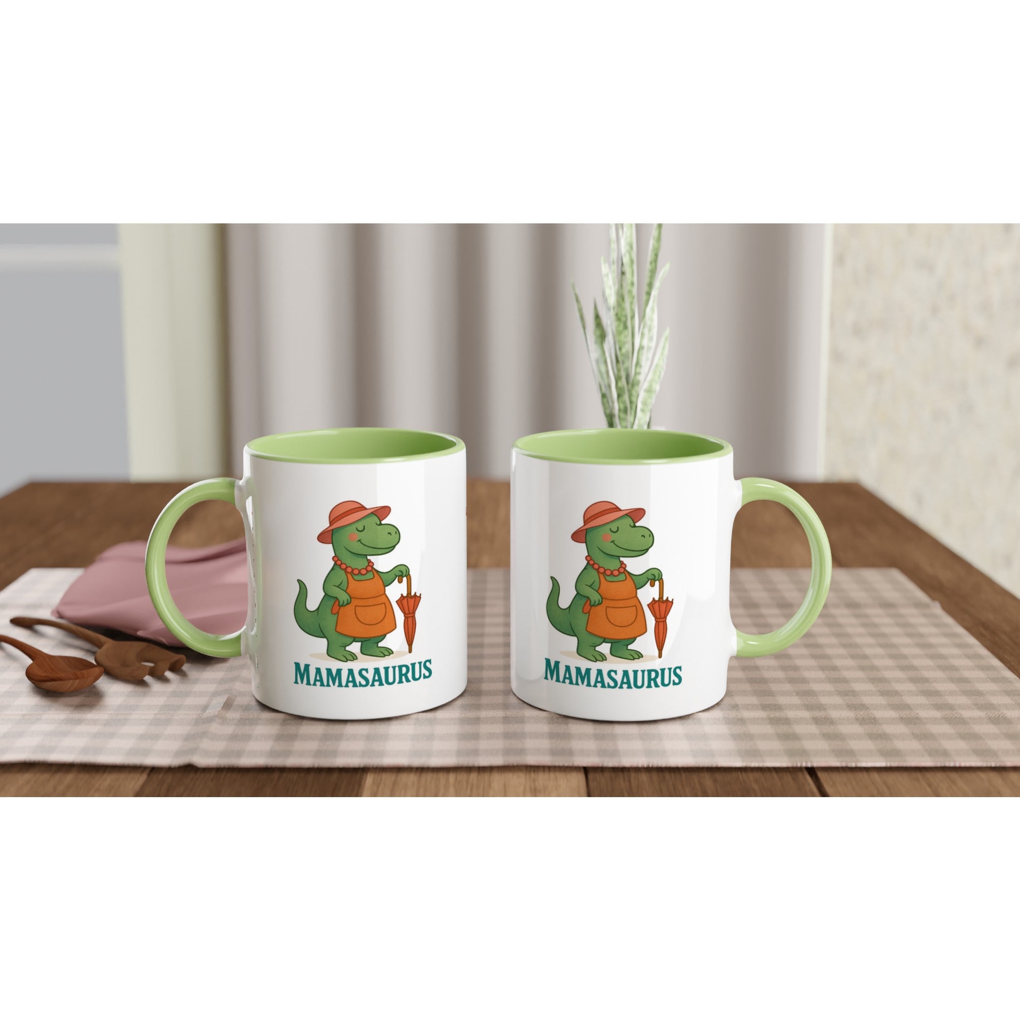Mamasaurus Mug - Cute Dinosaur Coffee Cup - Perfect Gift for Moms