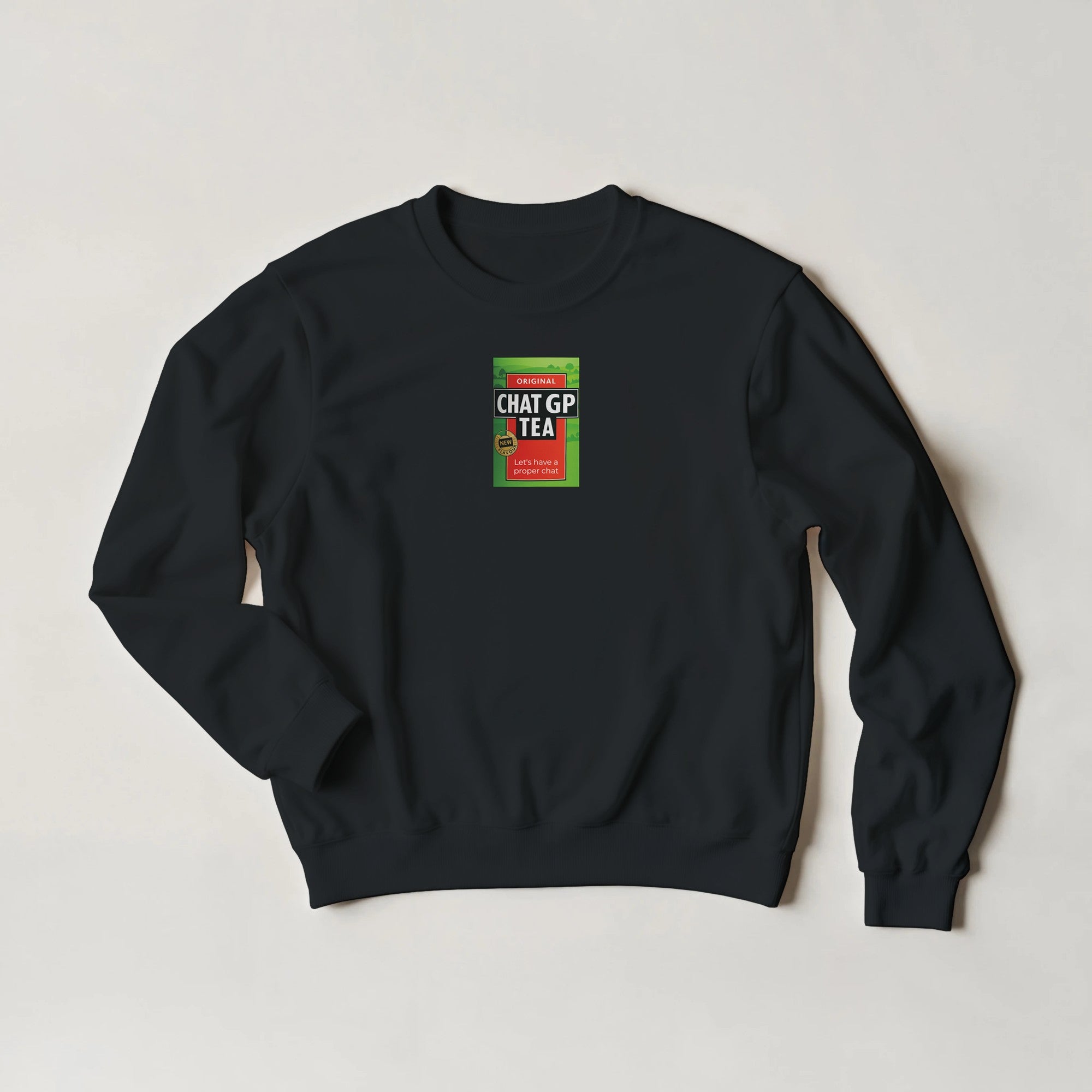 Chat GP Tea Sweatshirt - Humorous gift for Tea Lovers & ChatGPT AI Fans - Unisex Crewneck Sweatshirt