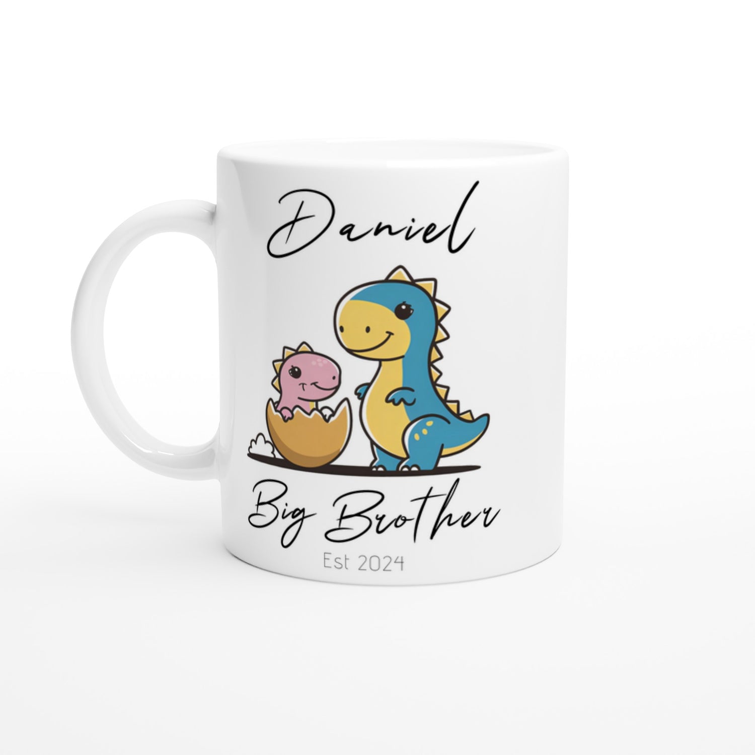 Customisable Dinosaur Big Brother Mug - Name Printed siblings Coffee Cup, Big Brother Cup, Tea Mug, Pregnancy Announcement, 11oz Default Title