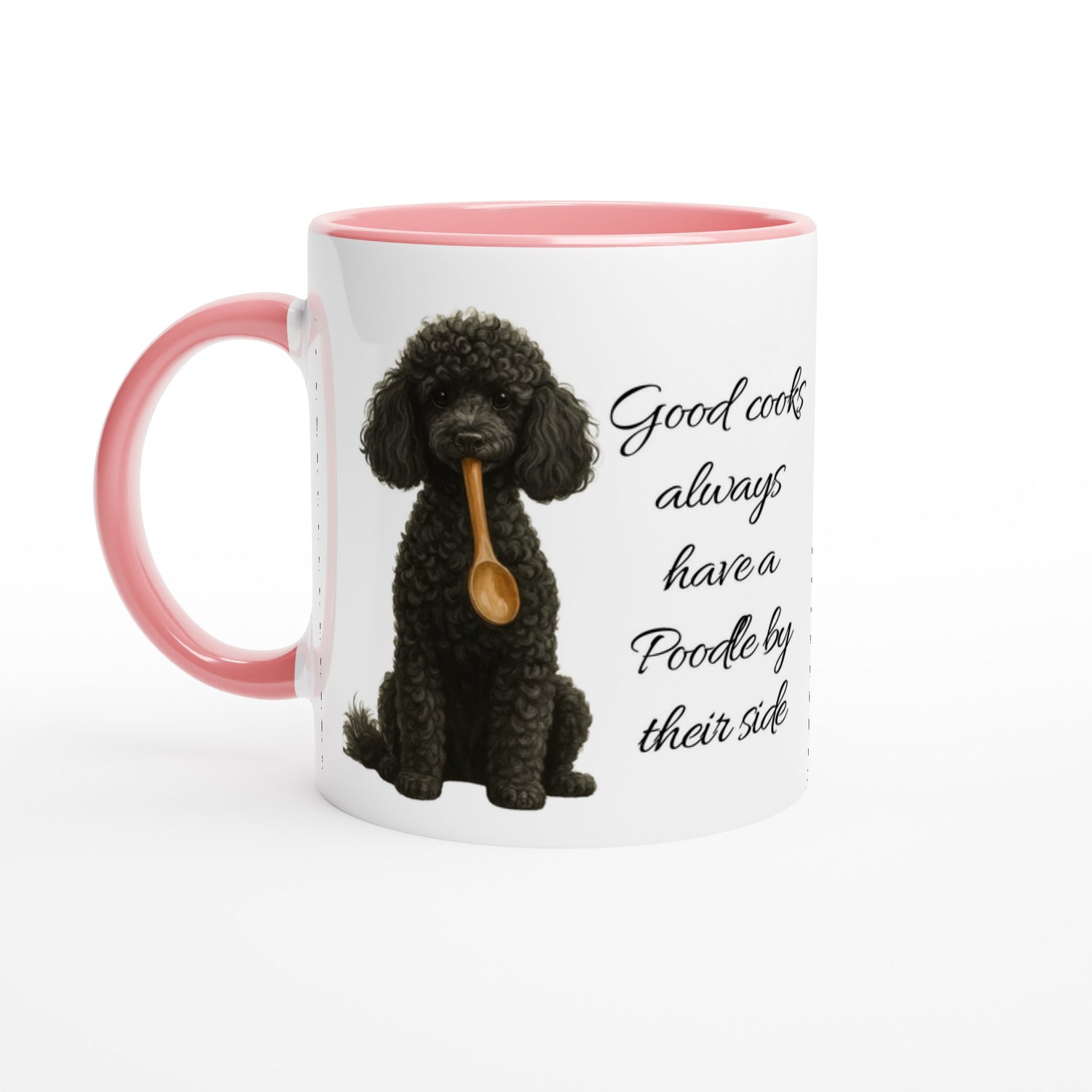 Good Cooks Mug - 11oz Coffee Cup with Poodle Design - Perfect Gift for Dog Lovers Ceramic Pink