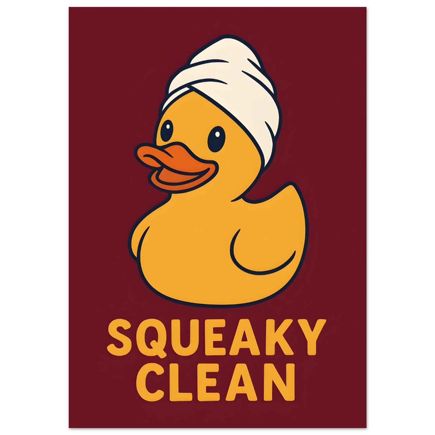 Squeaky Clean Poster - Fun Bathroom Art - Perfect for Home Decor A2 (42 x 59.4 cm) Red