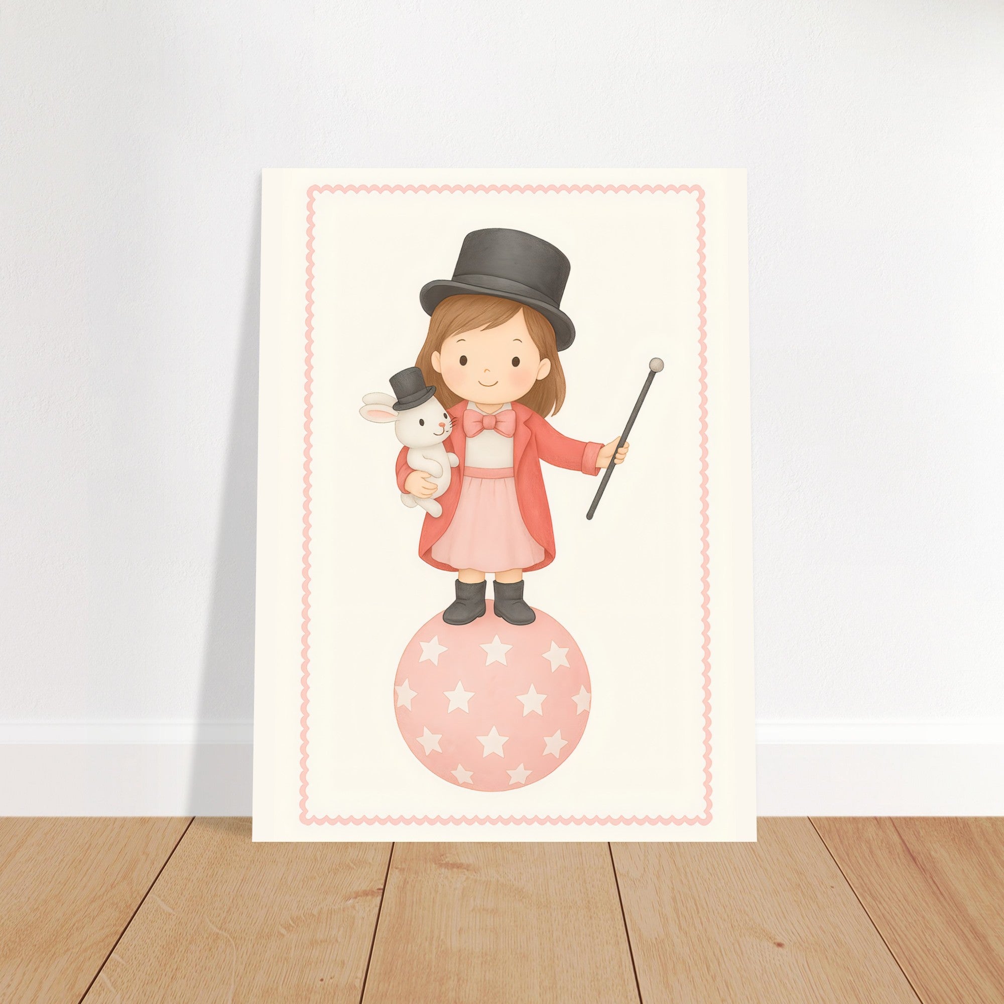 Whimsical Circus Girl Poster - Classic Wall Art for Kids Nursery - Fun & Playful Decor Print 75x100 cm 30x40″