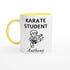 Personalized Karate Student Mug - Custom Name Coffee Cup - Perfect Gift for Karate Enthusiasts Ceramic Yellow