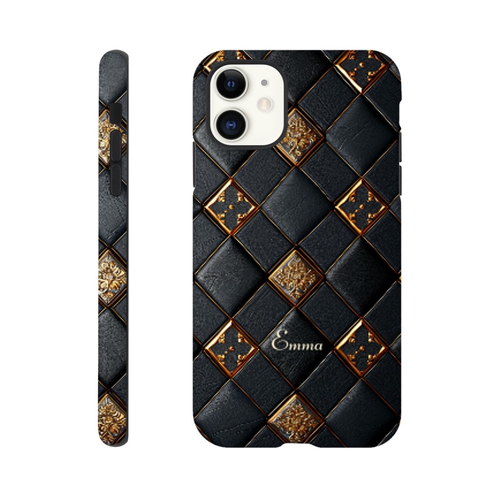 Personalized iPhone 16 and 15 Pro Max Cover,Luxury Checkers Pattern Tough Case,Custom Design,iPhone 16,15,14,13,12,11 iPhone 11