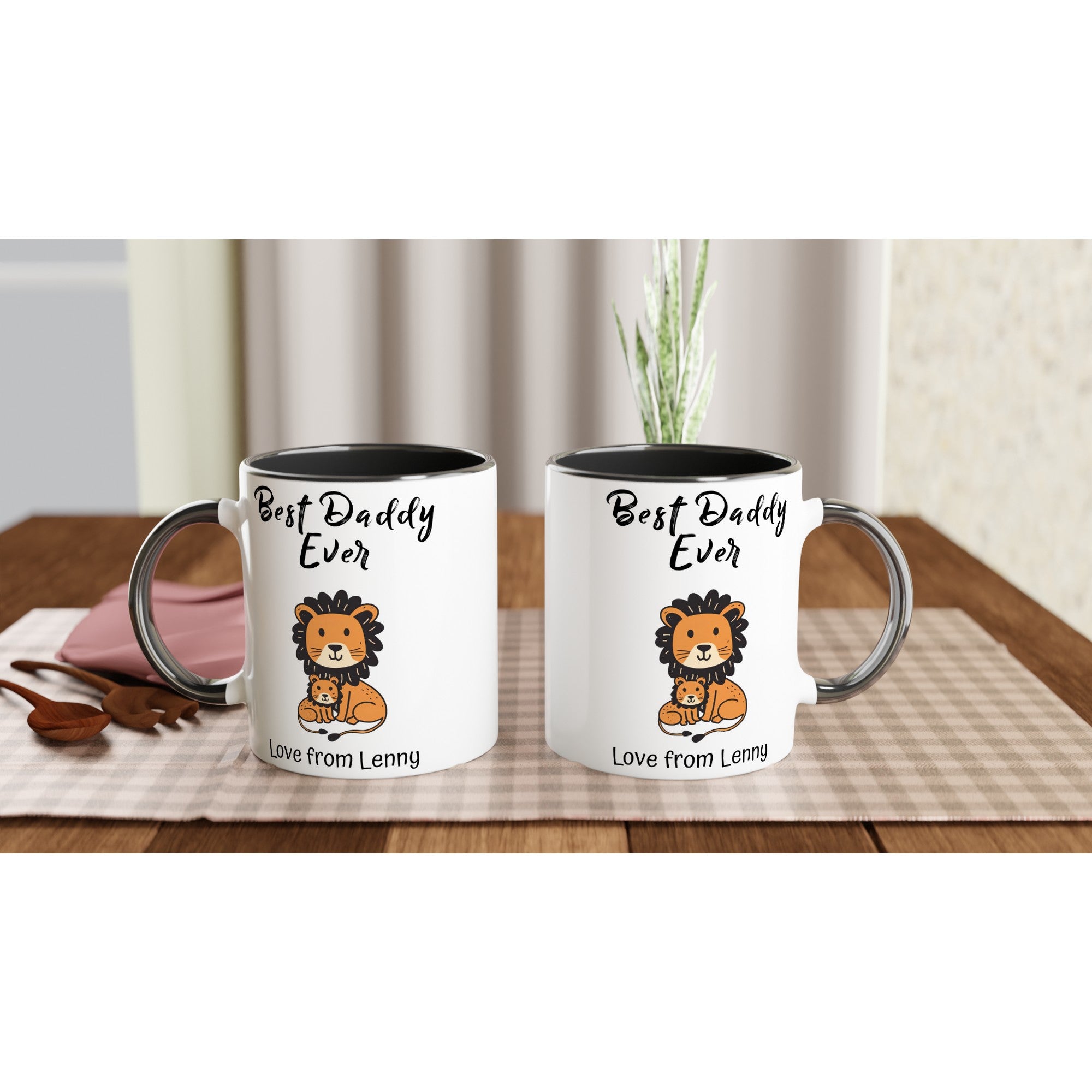Personalized Lion Best Daddy Ever Mug - Father&