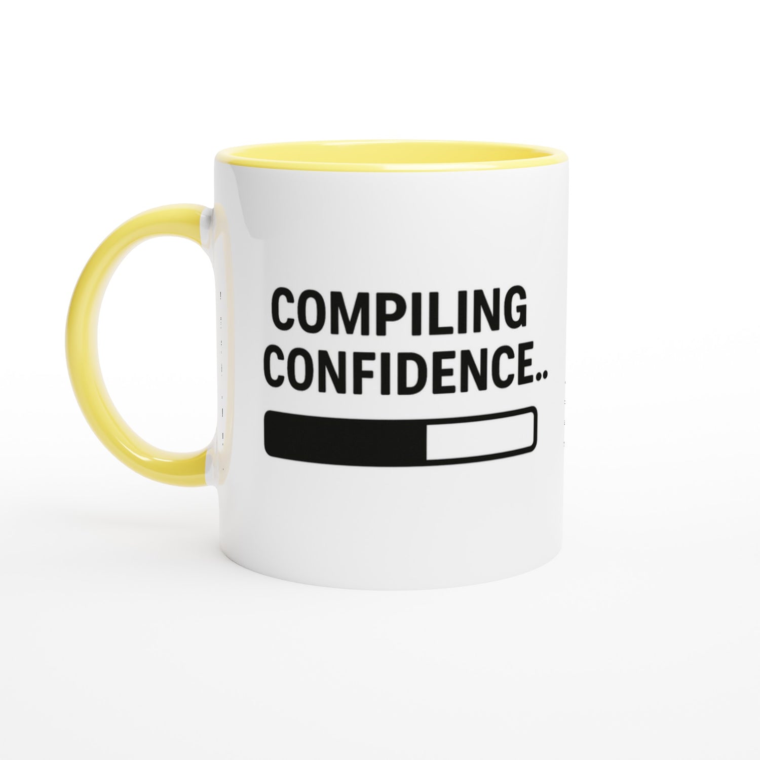 Compiling Confidence Mug - Fun Gift for Young Coders & Tech Wizards - Dishwasher Safe Ceramic 11oz Ceramic Yellow