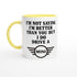 Funny Mini Mug - 11oz Car Driver Gift, Bold Statement Coffee Cup in multiple colors Ceramic Yellow
