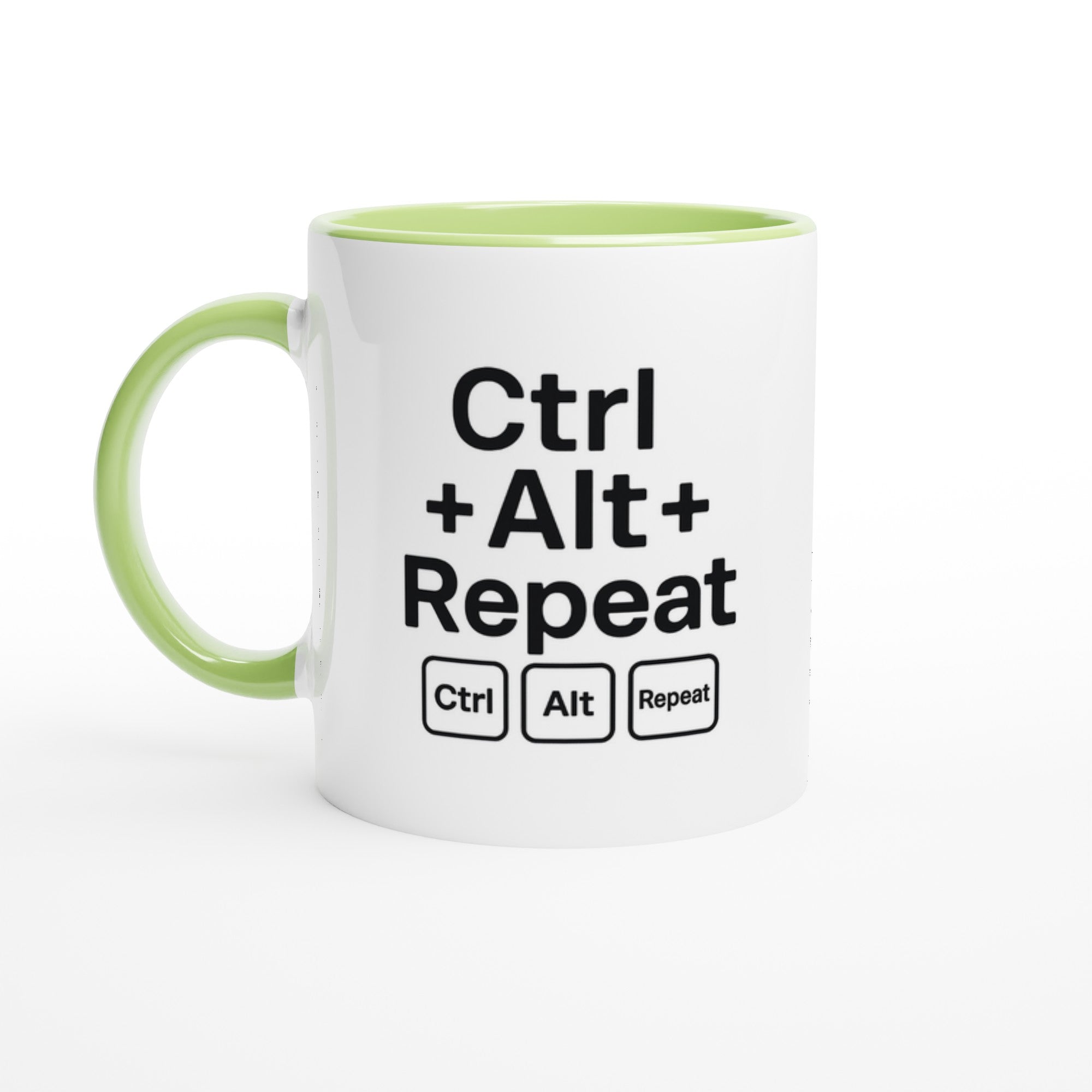 CTRL + ALT + REPEAT Mug - Funny Gift for Tech Lovers - Ceramic Coffee Cup Ceramic Green