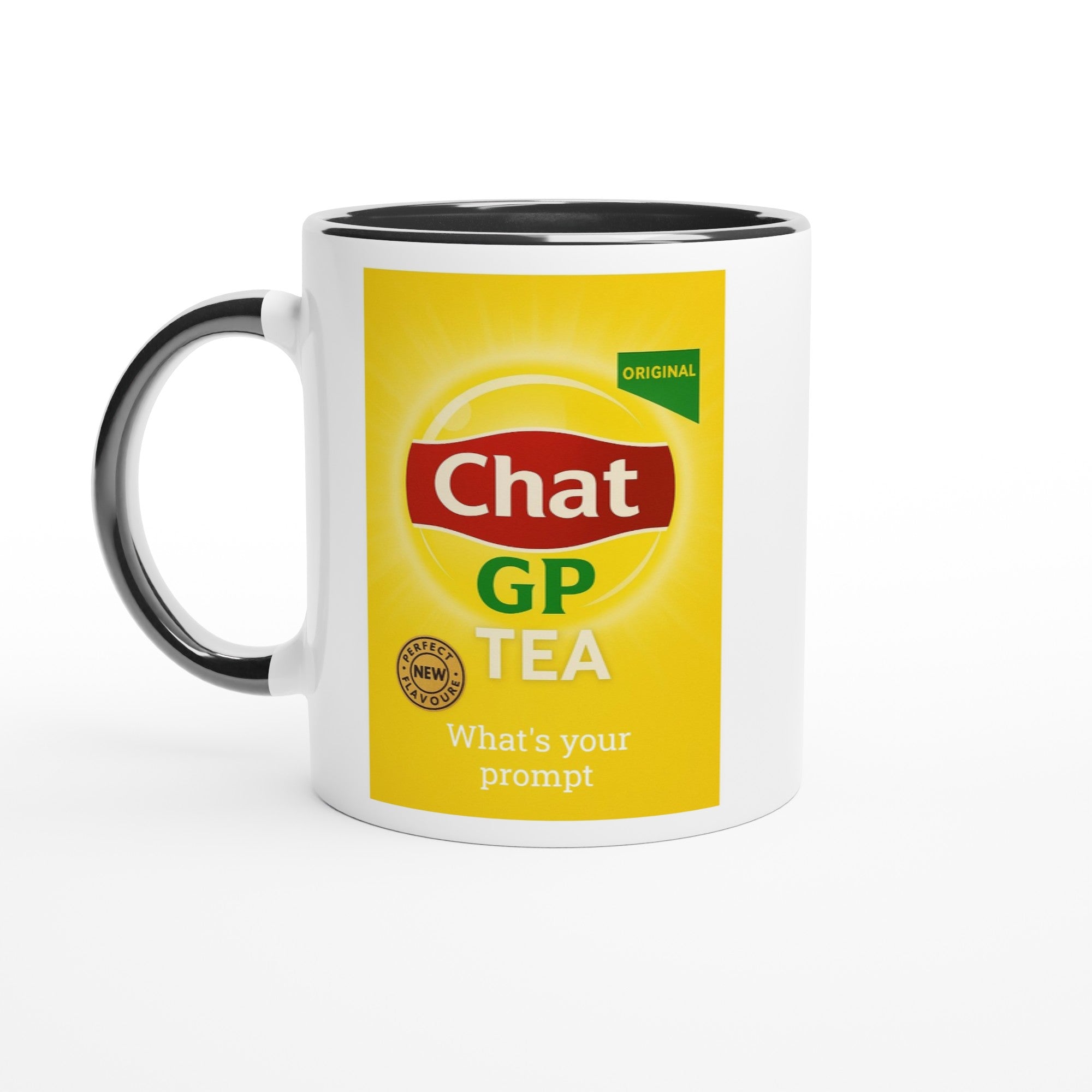 Chat GP Tea Mug - Perfect Gift for AI Lovers & ChatGPT Fans - 11oz Ceramic Coffee Cup Ceramic Black