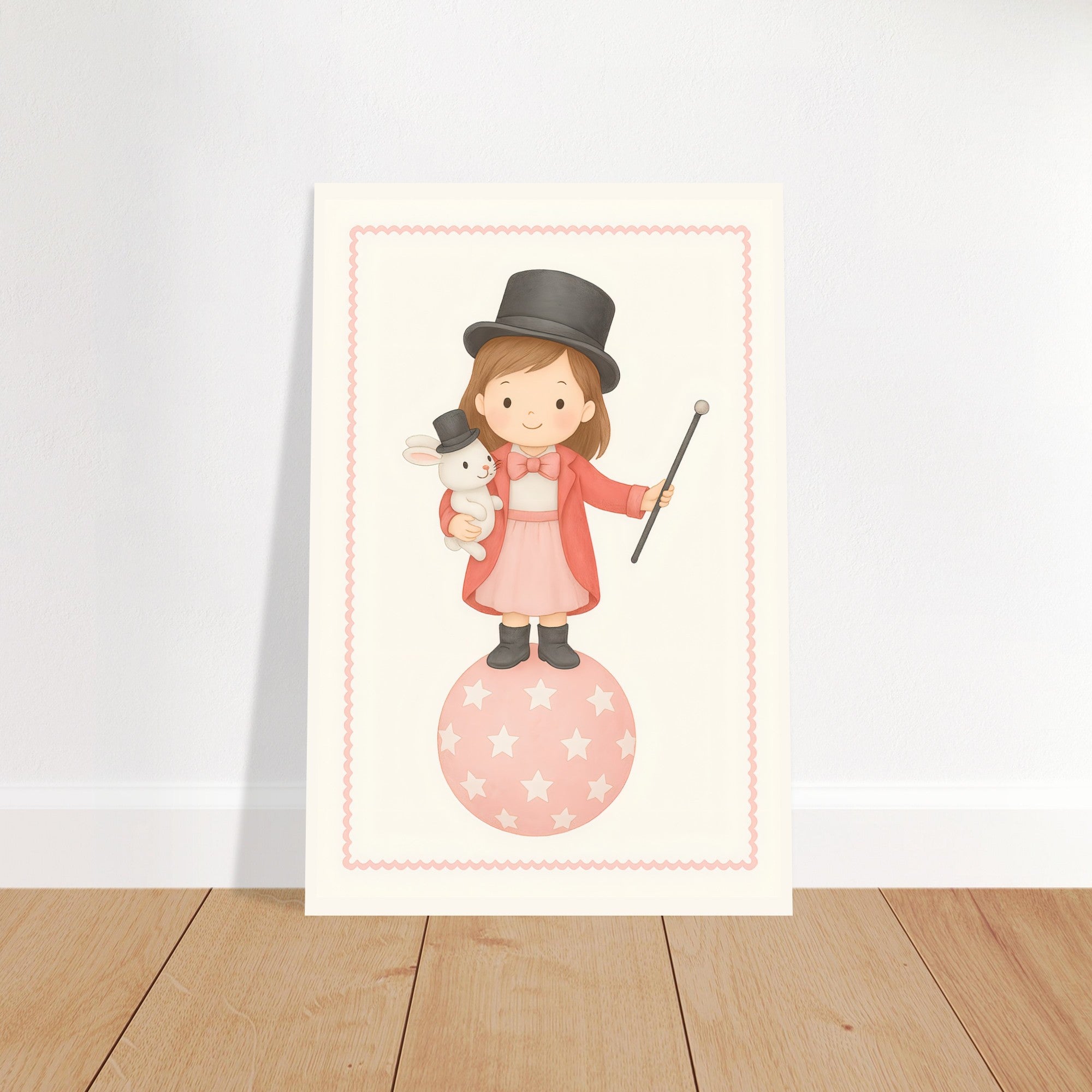 Whimsical Circus Girl Poster - Classic Wall Art for Kids Nursery - Fun & Playful Decor Print 30x45 cm 12x18″