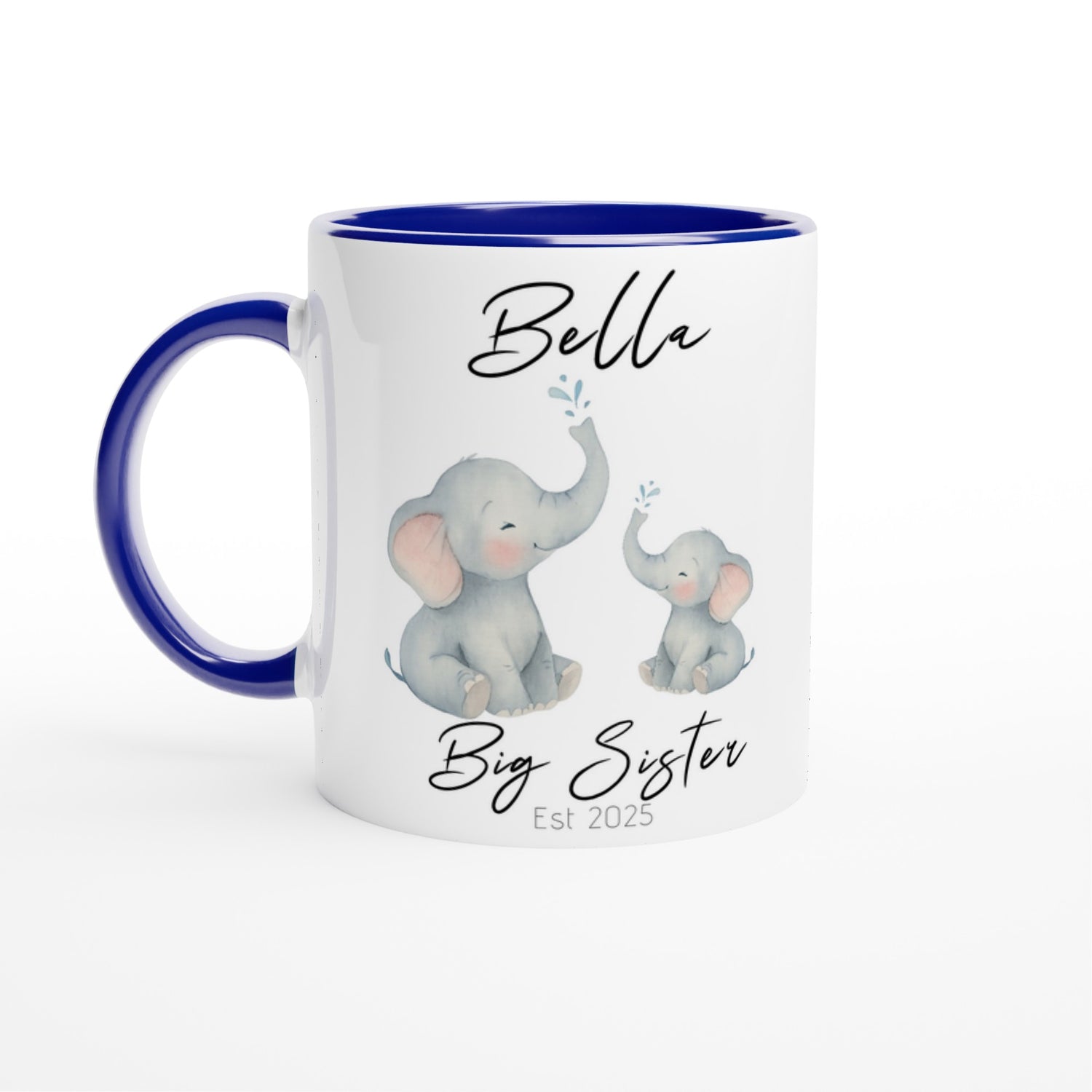 Big Sister Mug - Custom Pregnancy Announcement Gift - 11oz Ceramic Coffee Cup Ceramic Blue