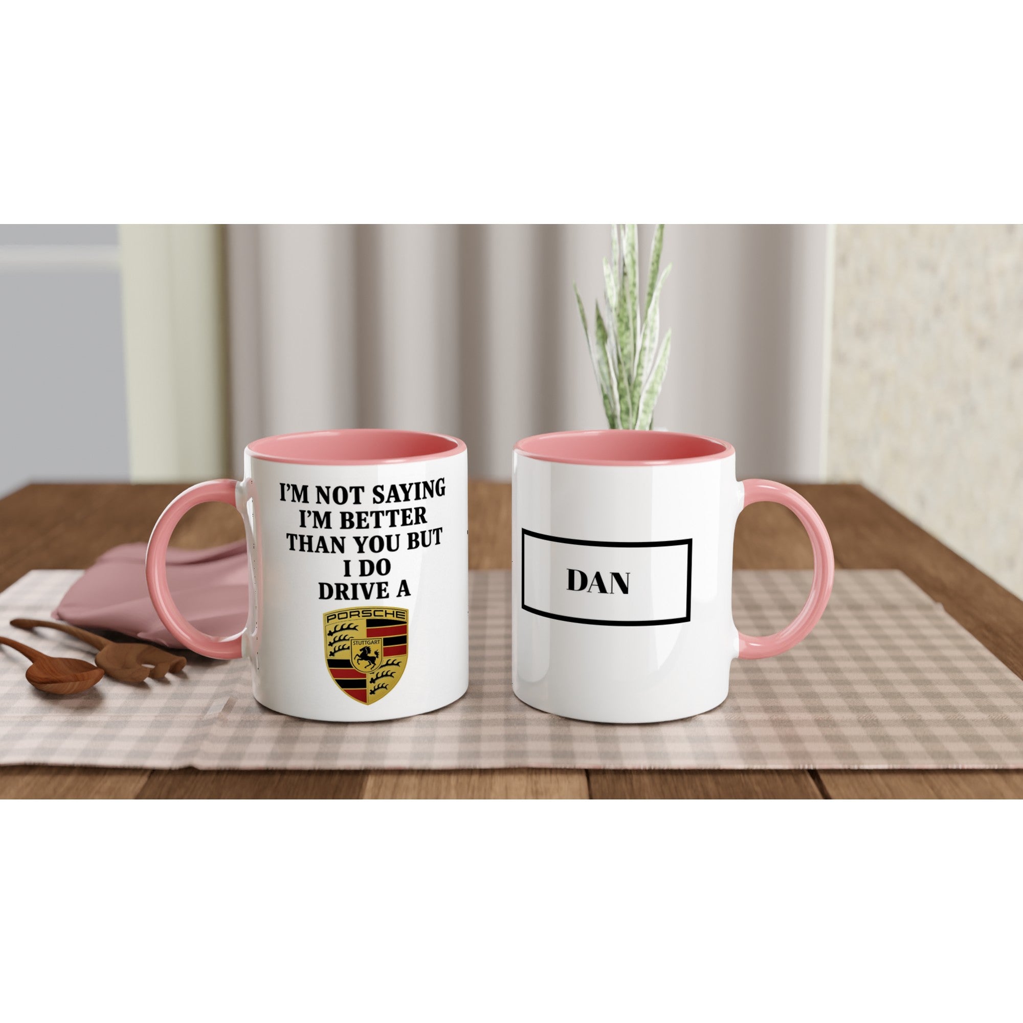 Porsche Passion: Personalized Ceramic Coffee Mug Ceramic Pink