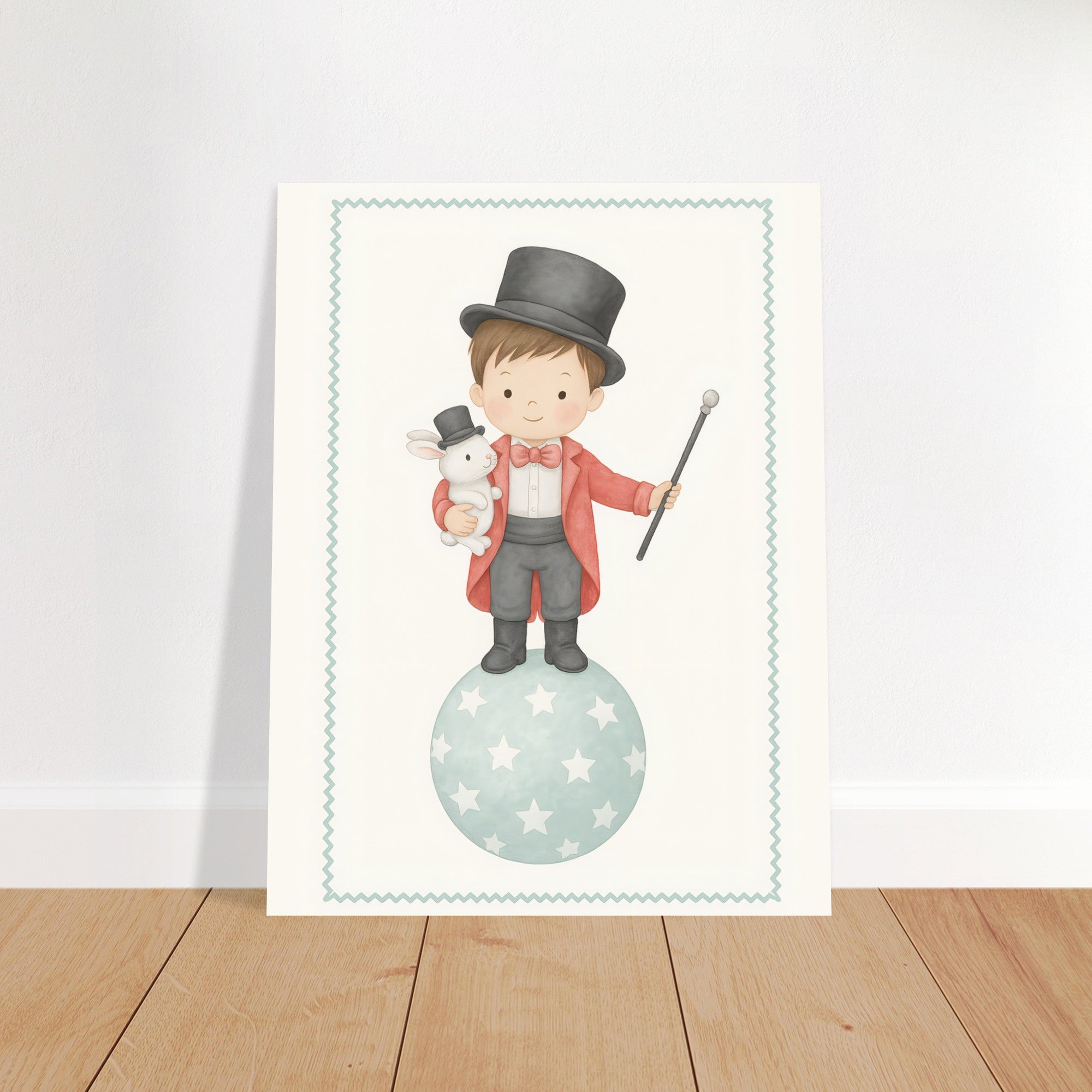 Circus Boy Poster Print - Classic Matte Art for Kids Nursery - Fun & Whimsical Decor Print 27x35 cm 11x14″
