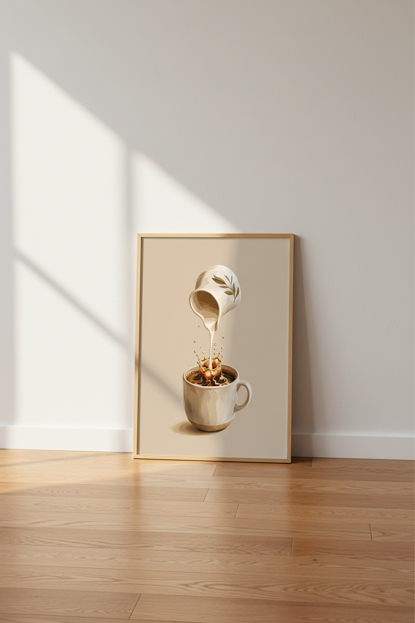 Coffee Splash Wall Art Print | Kitchen Decor | Minimalist Coffee Poster