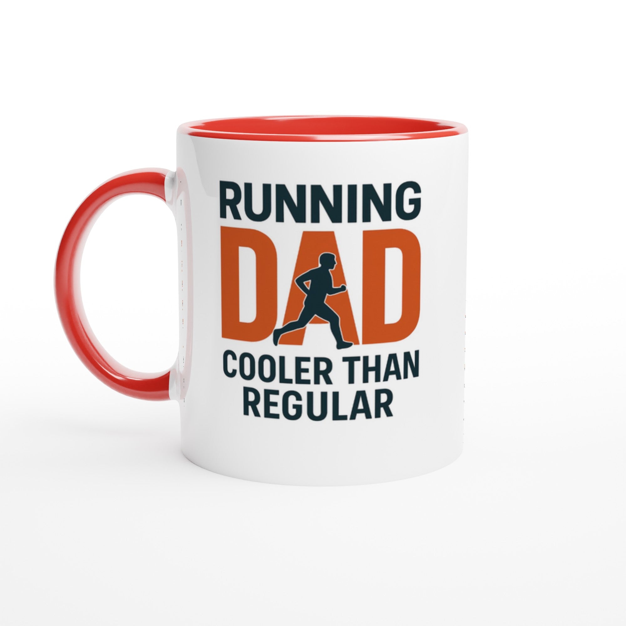 Running Dad Mug - Cooler than Regular Dad | 11oz Gift for Marathon Runners Ceramic Red